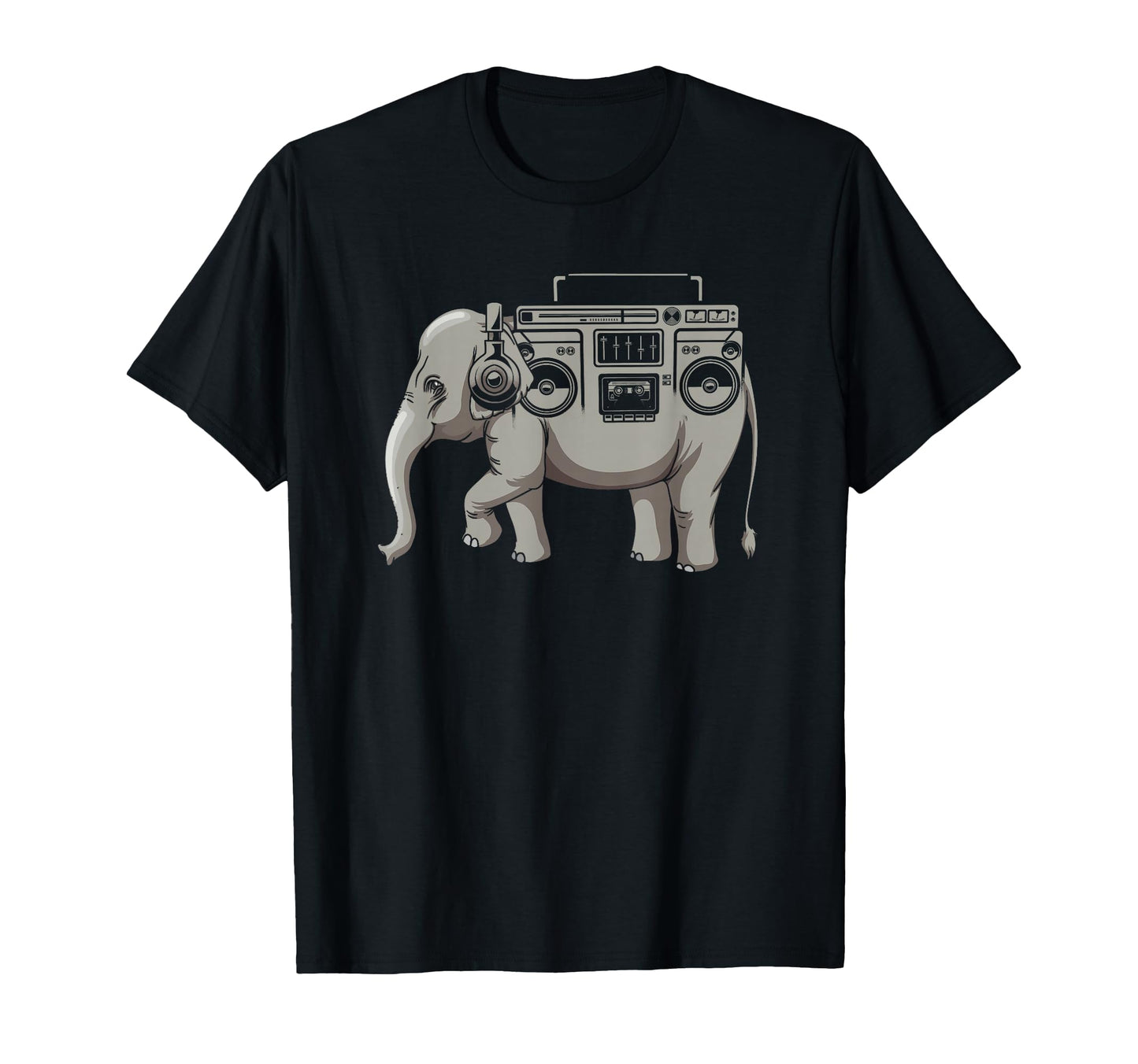 Ghetto Blaster Elephant Boombox T-Shirt - Aesthetic Graphic for Adults - T-Shirt, Sweatshirt, Hoodie