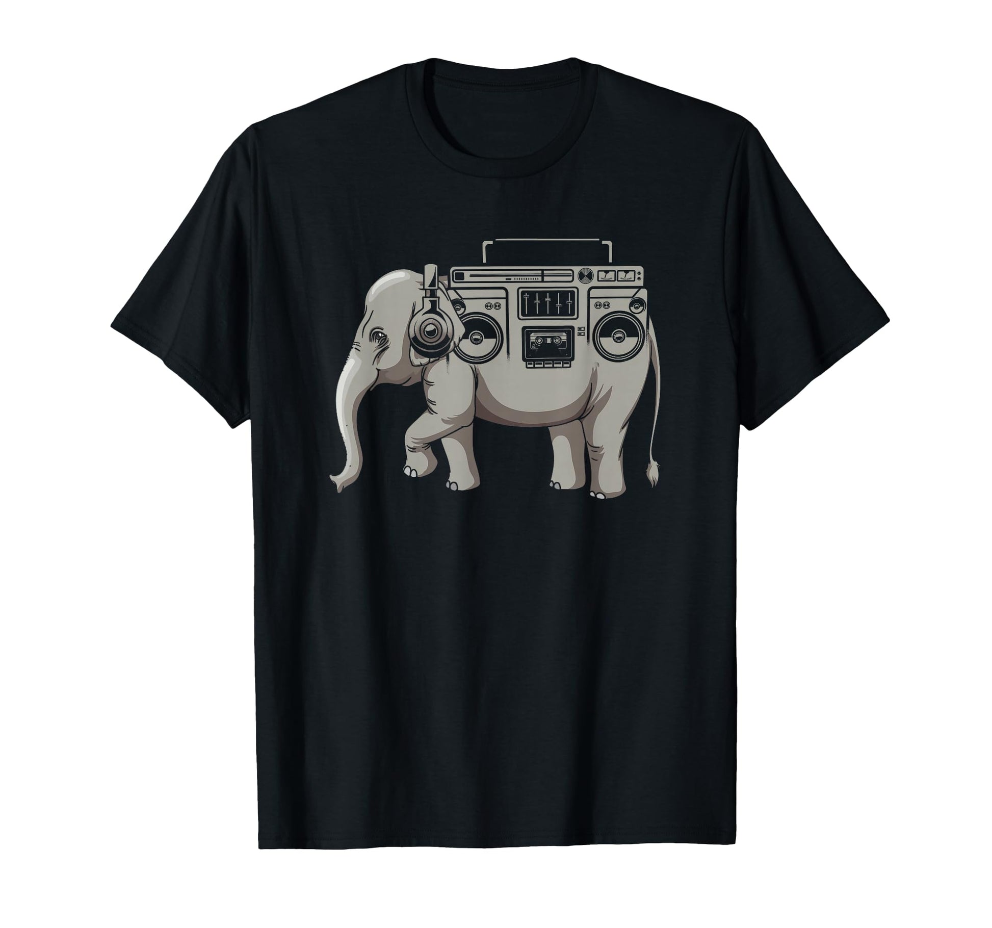 Ghetto Blaster Elephant Boombox T-Shirt - Aesthetic Graphic for Adults - T-Shirt, Sweatshirt, Hoodie
