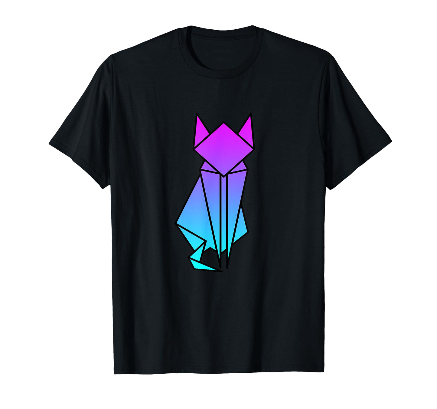 Cat Origami Vaporwave Aesthetic T-Shirt - Casual Everyday Wear Men Women - T-Shirt, Sweatshirt, Hoodie