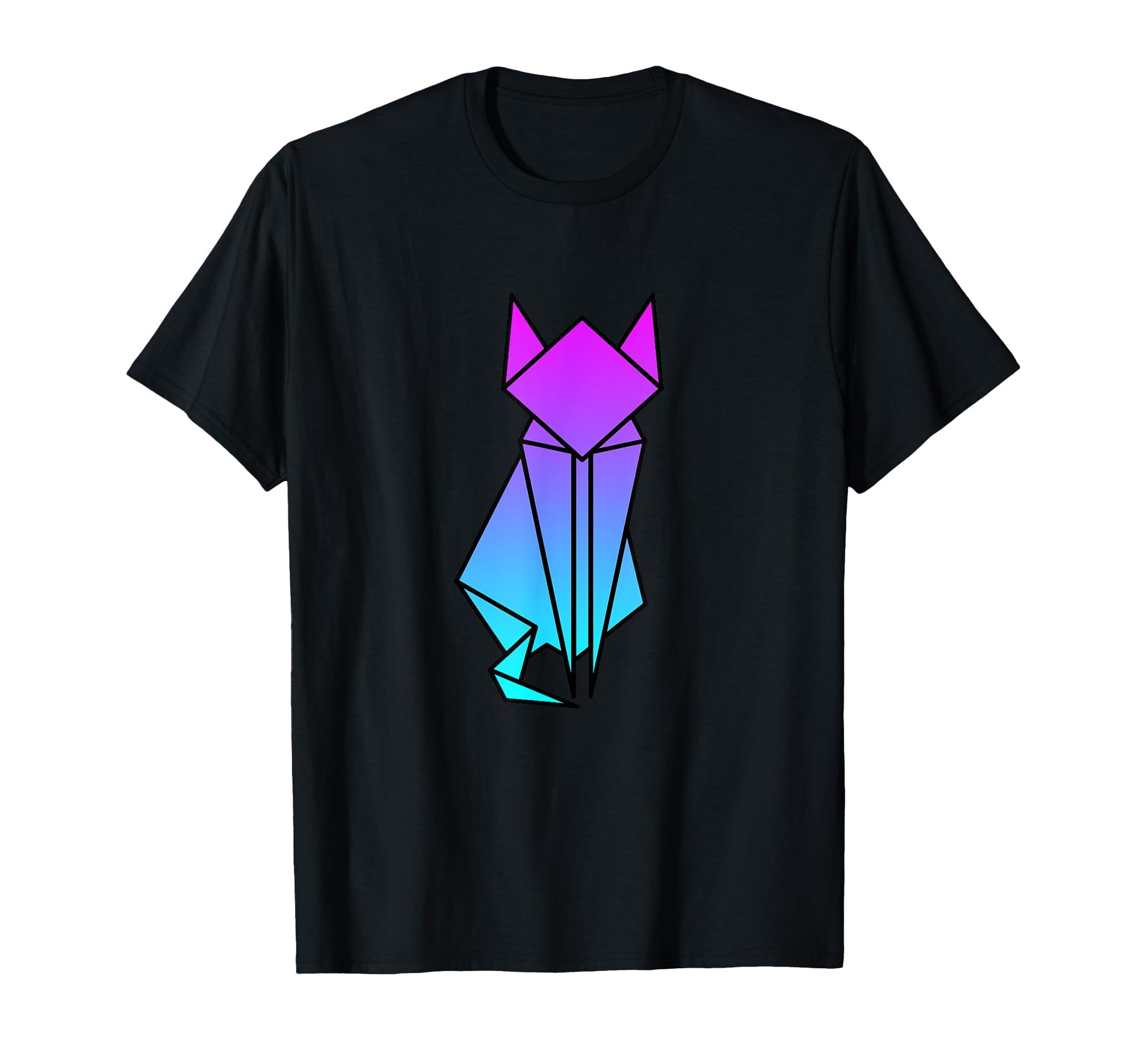 Cat Origami Vaporwave Aesthetic T-Shirt - Casual Everyday Wear Men Women - T-Shirt, Sweatshirt, Hoodie