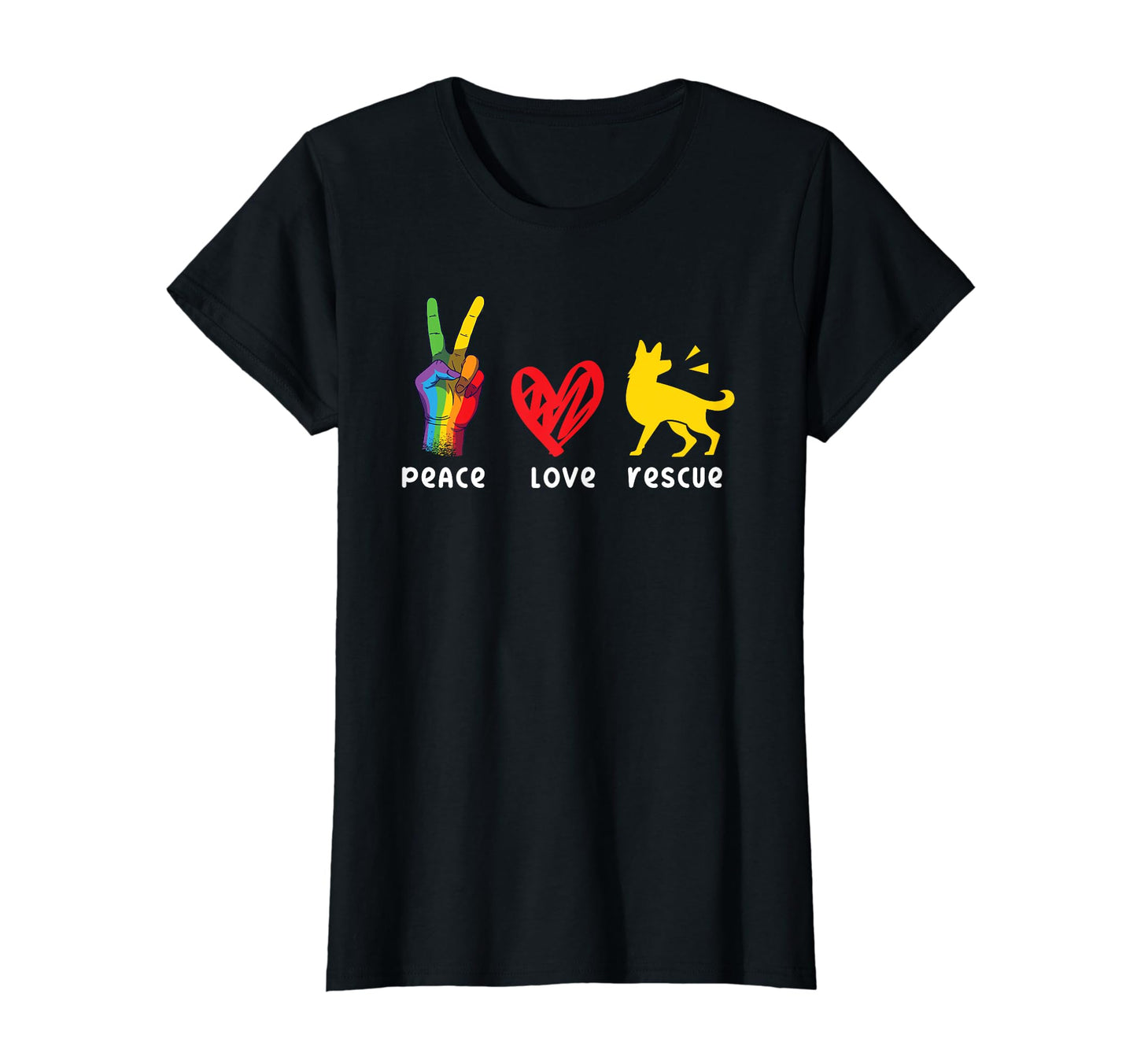 Animal Rescue Shelter Peace Love T-Shirt - Minimalist Print for Adults - T-Shirt, Sweatshirt, Hoodie
