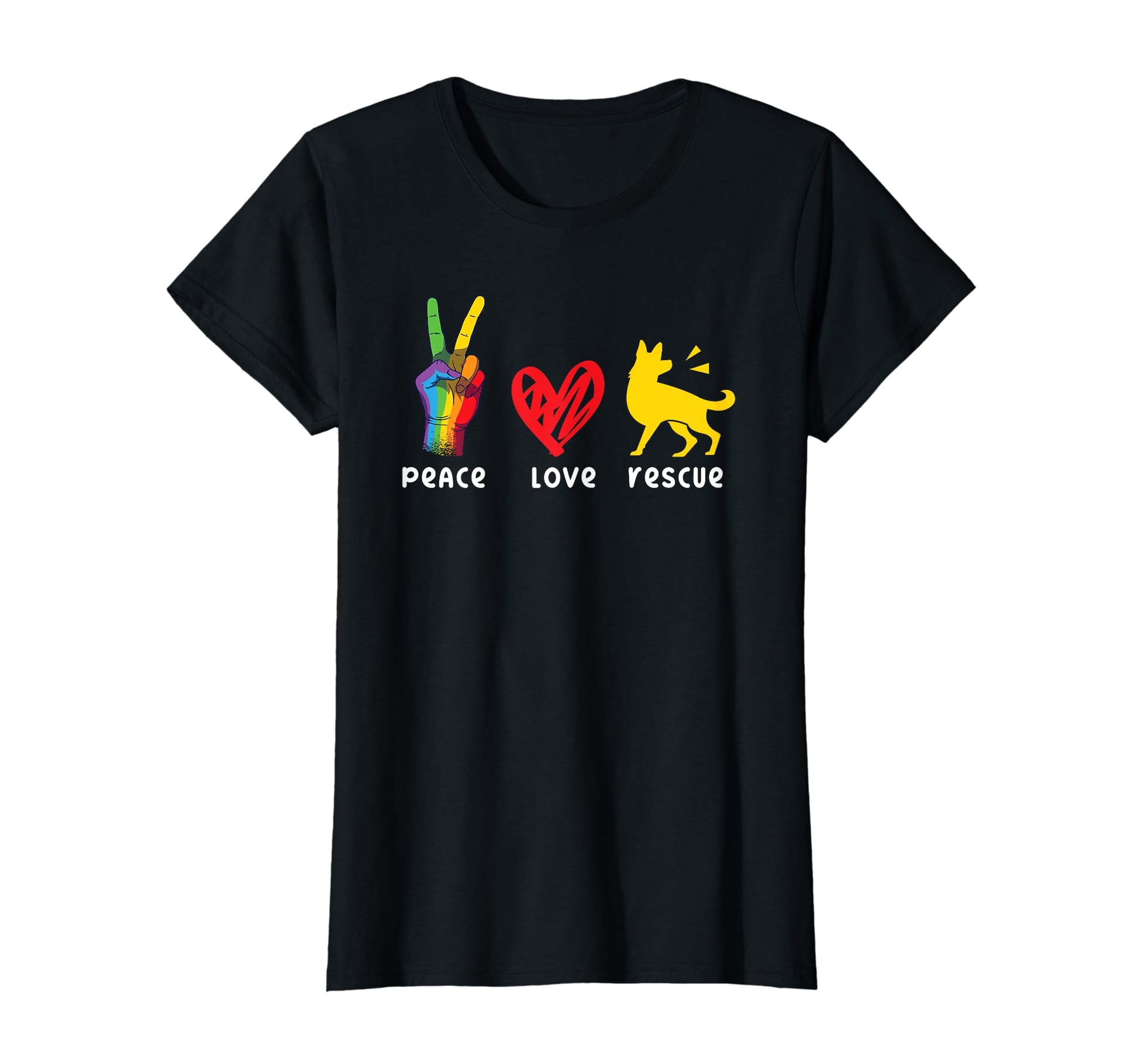 Animal Rescue Shelter Peace Love T-Shirt - Minimalist Print for Adults - T-Shirt, Sweatshirt, Hoodie