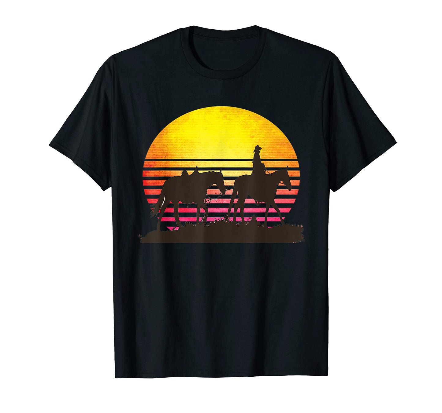 Cowboy Sunset Cowboys Western T-Shirt - Custom Art Print Men Women - T-Shirt, Sweatshirt, Hoodie