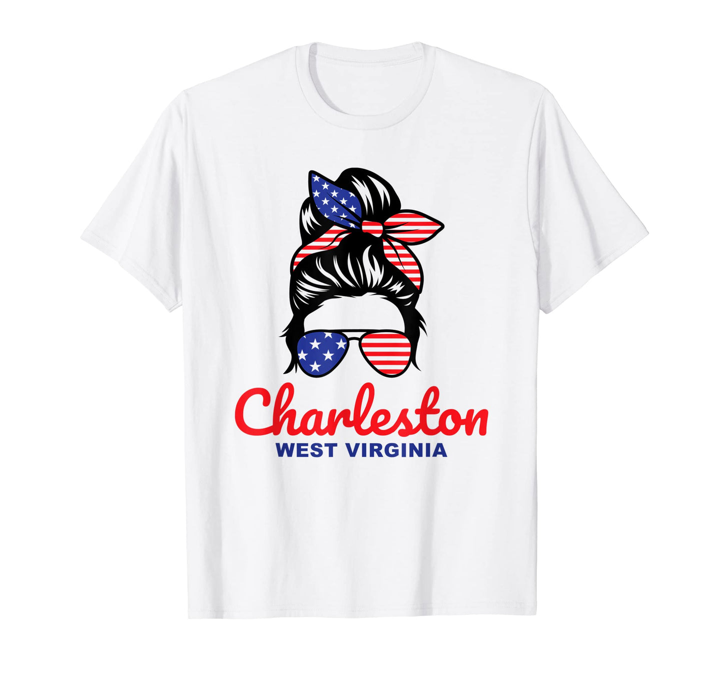 Charleston West Virginia Messy Bun T-Shirt - Custom Art Print Unisex - T-Shirt, Sweatshirt, Hoodie
