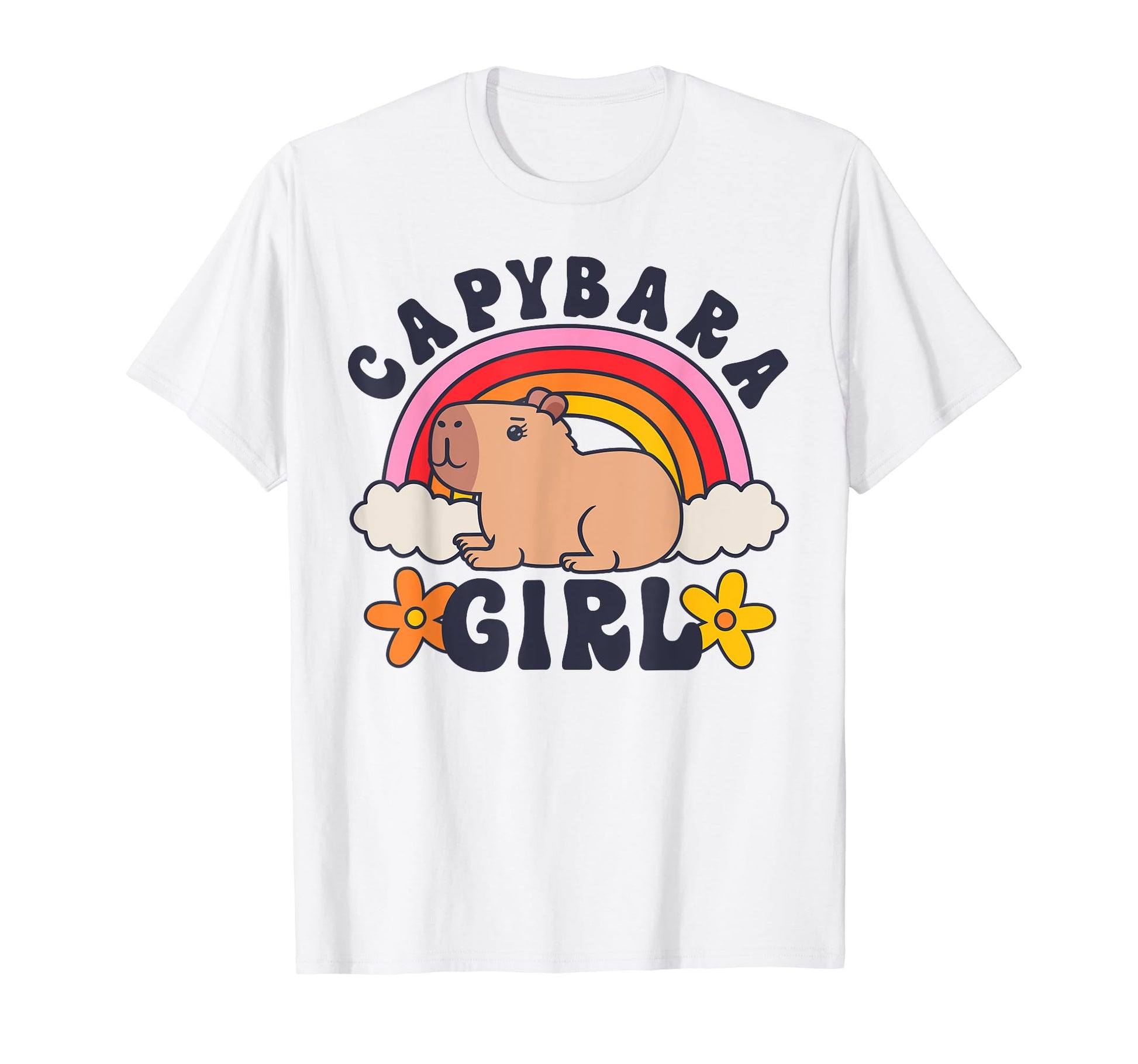 Capybara Rodent Animal Daisy T-Shirt - Casual Everyday Wear for Adults - T-Shirt, Sweatshirt, Hoodie