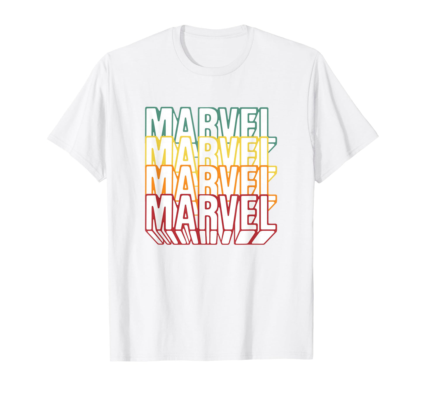Marvel Comics Rainbow Outline 3D Logo T-Shirt - Graphic Print for Adults - T-Shirt, Sweatshirt, Hoodie