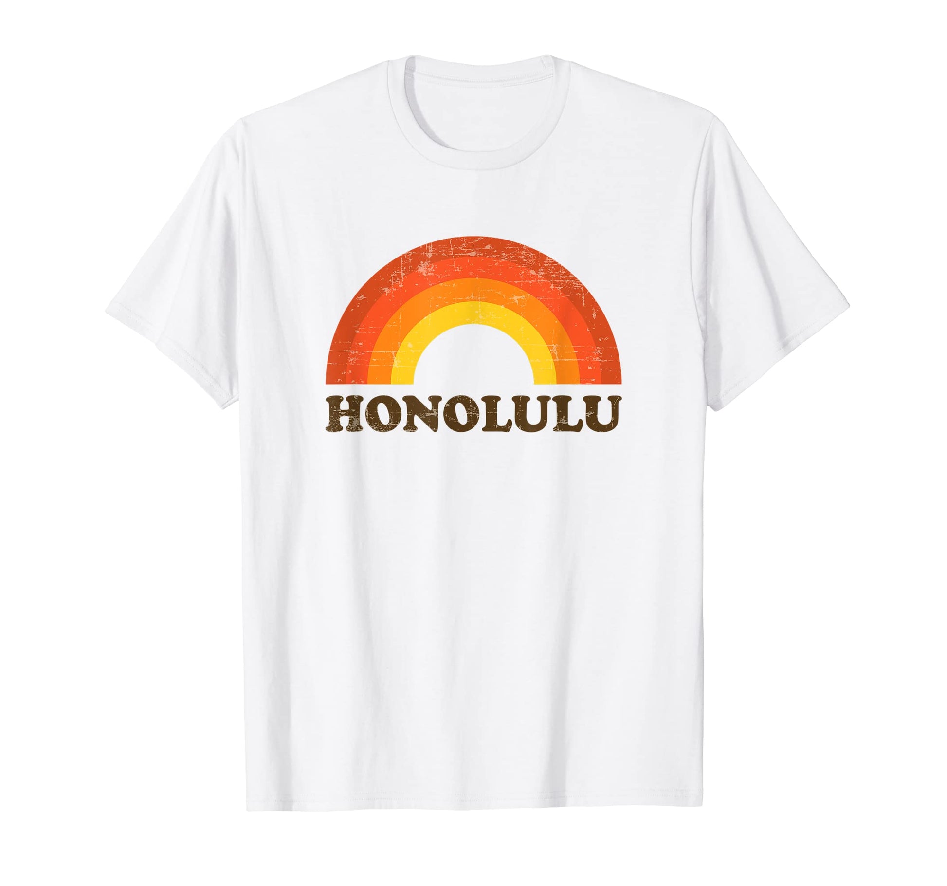 Honolulu Rainbow Souvenir 60S 70S T-Shirt - Aesthetic Graphic Men Women - T-Shirt, Sweatshirt, Hoodie