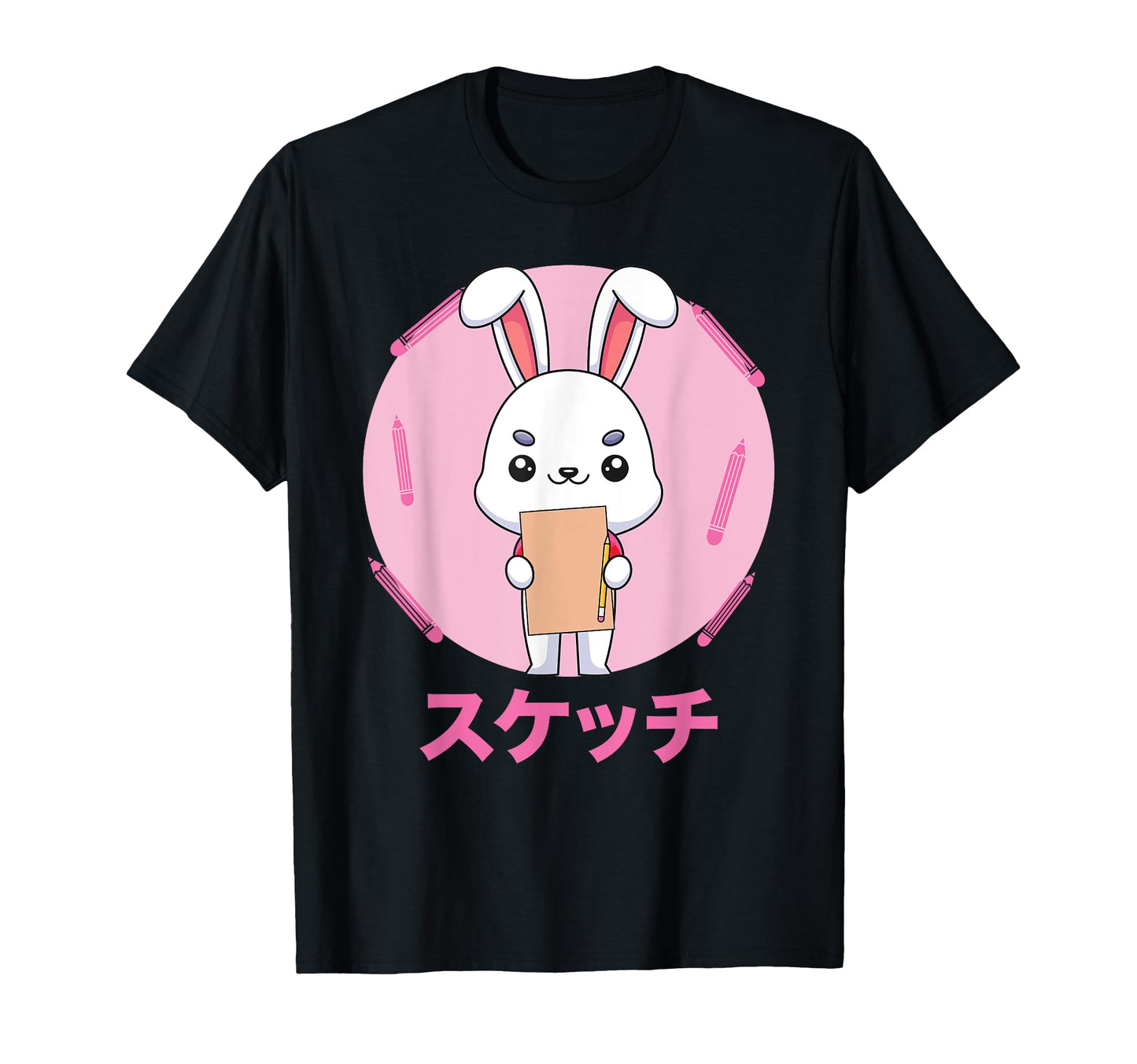 Rabbit Sketching Vaporwave T-Shirt - Casual Everyday Wear for Adults - T-Shirt, Sweatshirt, Hoodie