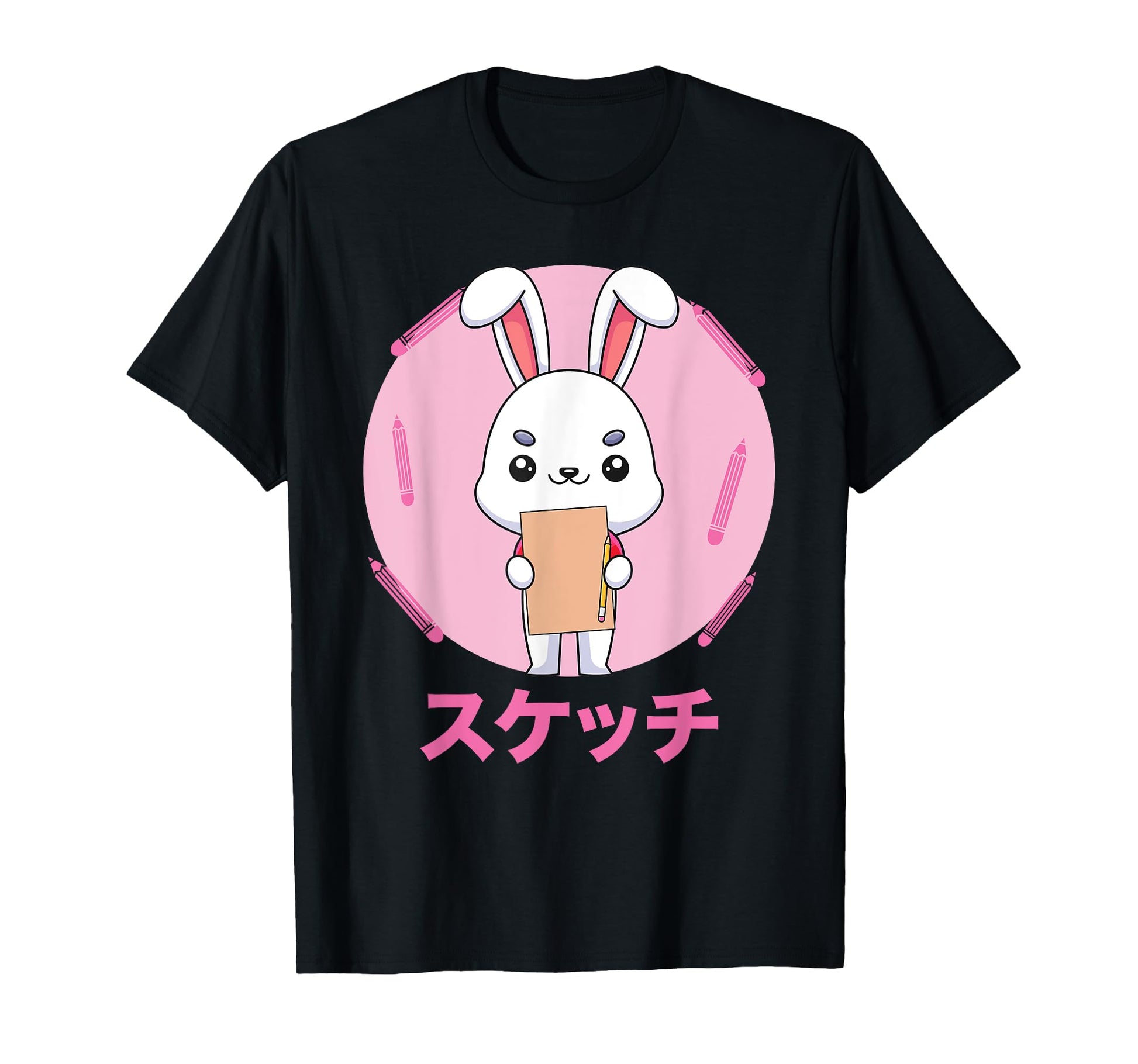 Rabbit Sketching Vaporwave T-Shirt - Casual Everyday Wear for Adults - T-Shirt, Sweatshirt, Hoodie