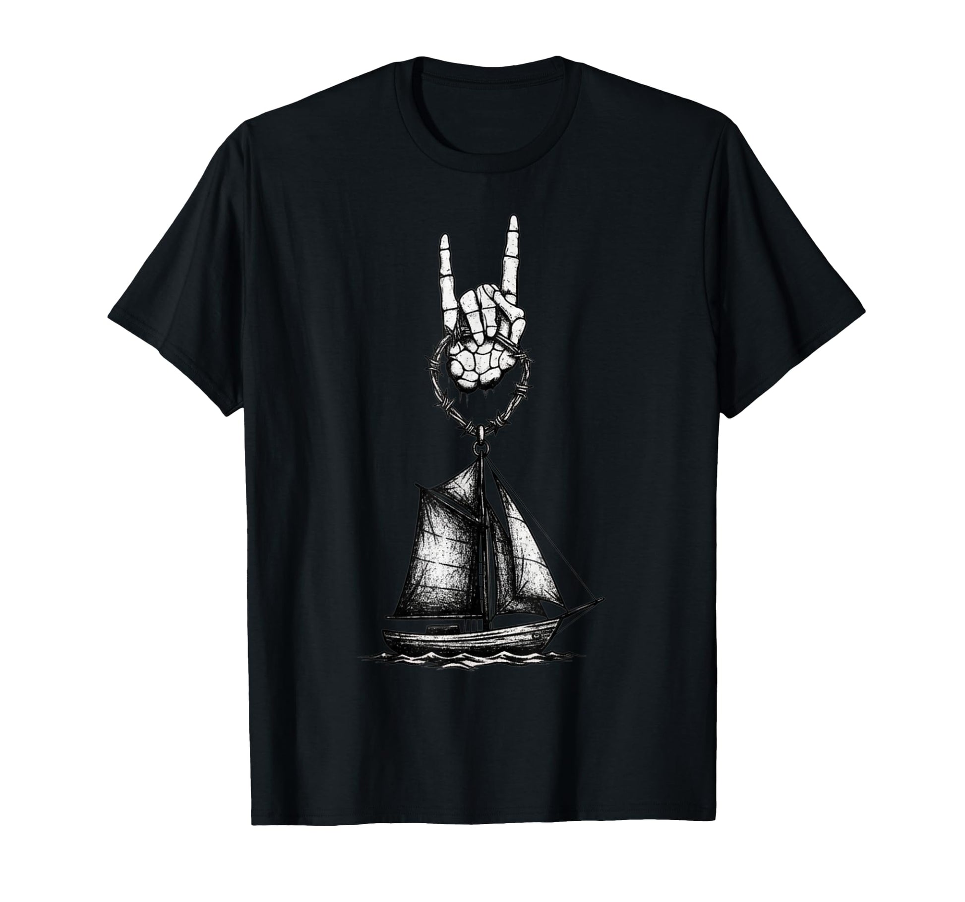 Sailboat Sailing Sailor 90S Alt Metal T-Shirt - Custom Art Print Unisex - T-Shirt, Sweatshirt, Hoodie