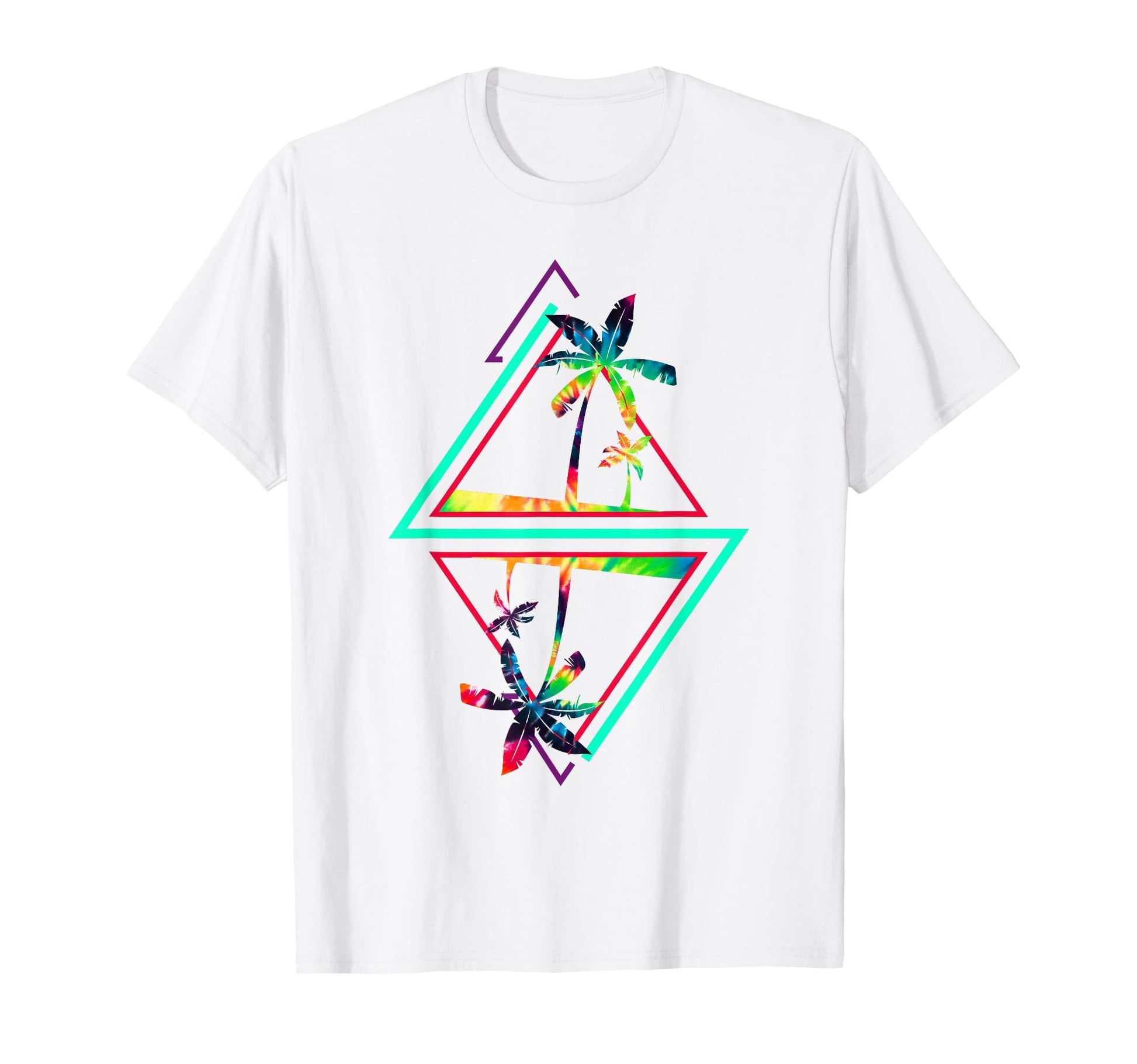 80S Palm Trees Reflection 90S Art T-Shirt - Trendy Graphic Unisex - T-Shirt, Sweatshirt, Hoodie