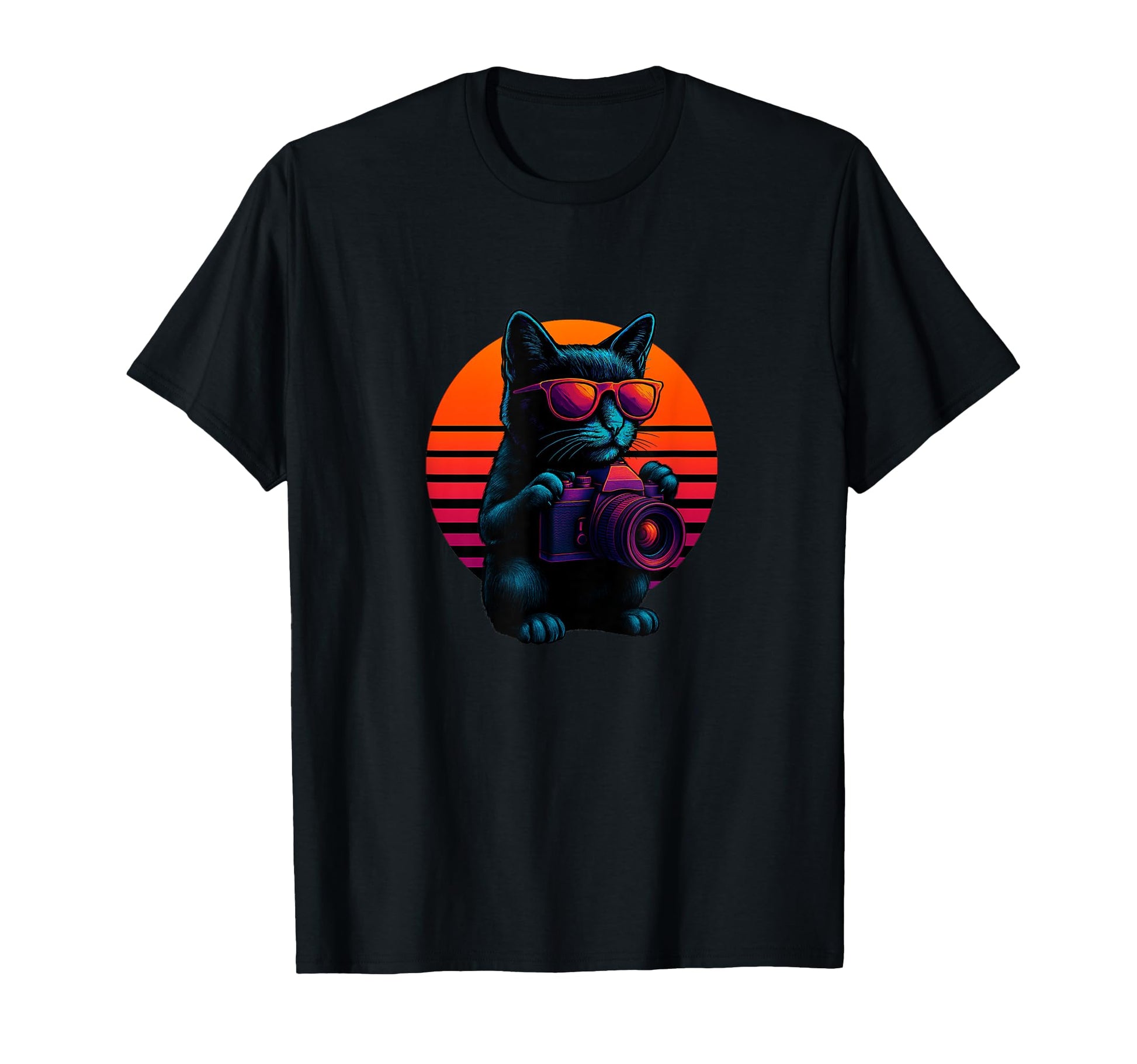 Cat Camera Lens Photography Photographer T-Shirt - Graphic Print Unisex - T-Shirt, Sweatshirt, Hoodie