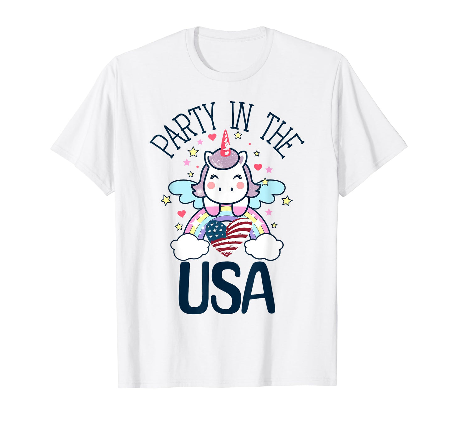 Party Usa 4Th July Unicorn Rainbows T-Shirt - Minimalist Print Unisex - T-Shirt, Sweatshirt, Hoodie