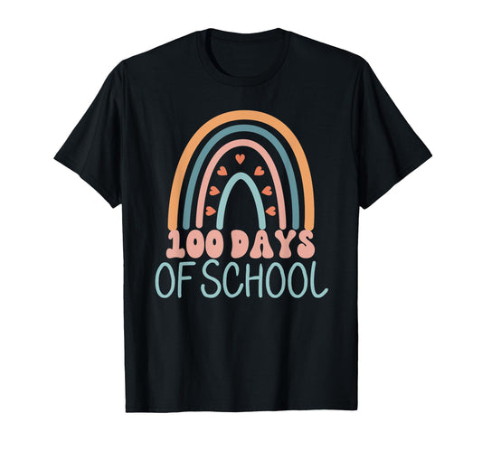 100 Days School Rainbow Boho 100Th T-Shirt - Aesthetic Graphic for Adults - T-Shirt, Sweatshirt, Hoodie