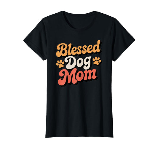 Blessed Dog Mom Paw Typography T-Shirt - Unique Graphic Unisex - T-Shirt, Sweatshirt, Hoodie
