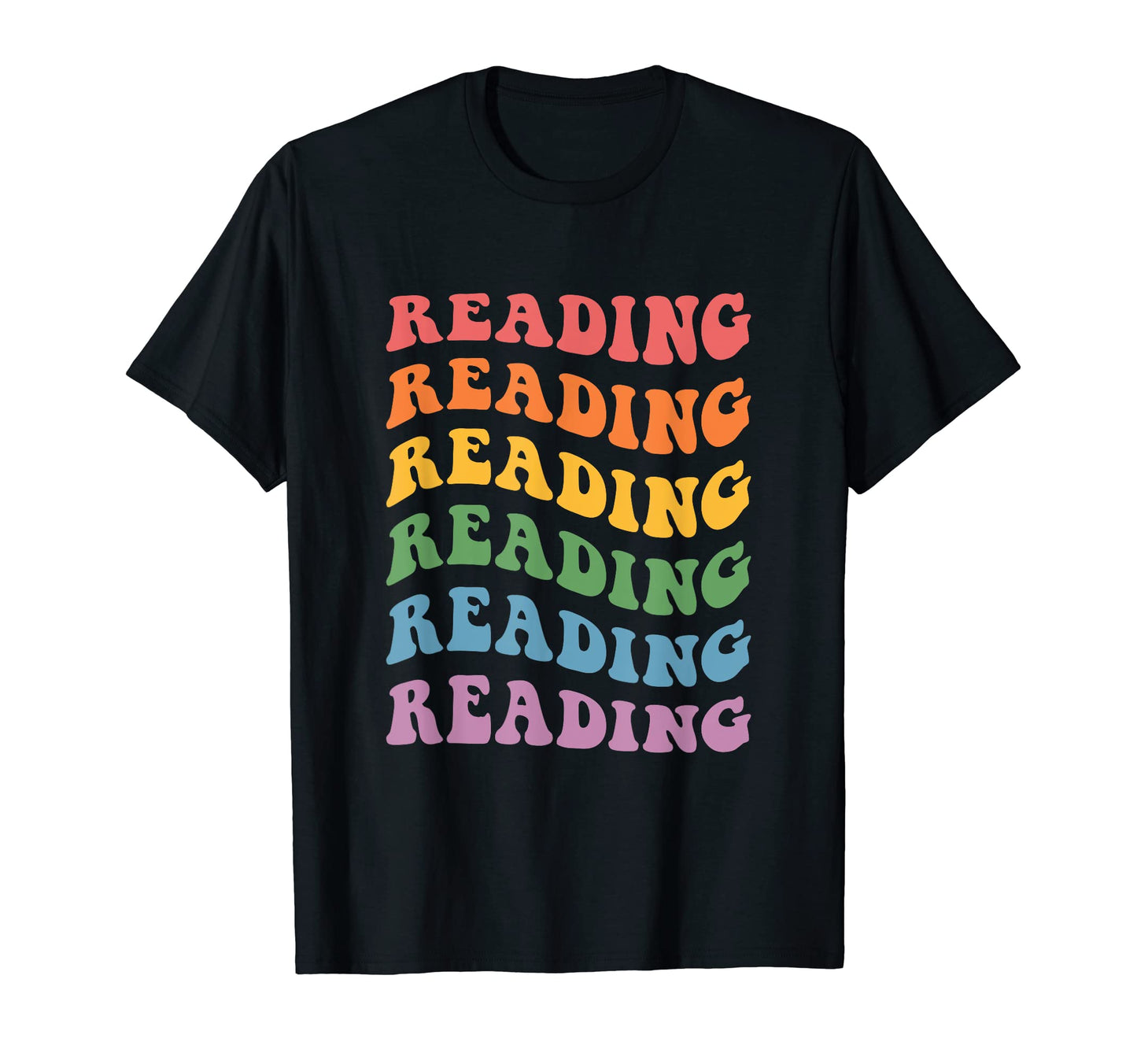 Rainbow Groovy Reading T-Shirt - Graphic Print Unisex - T-Shirt, Sweatshirt, Hoodie
