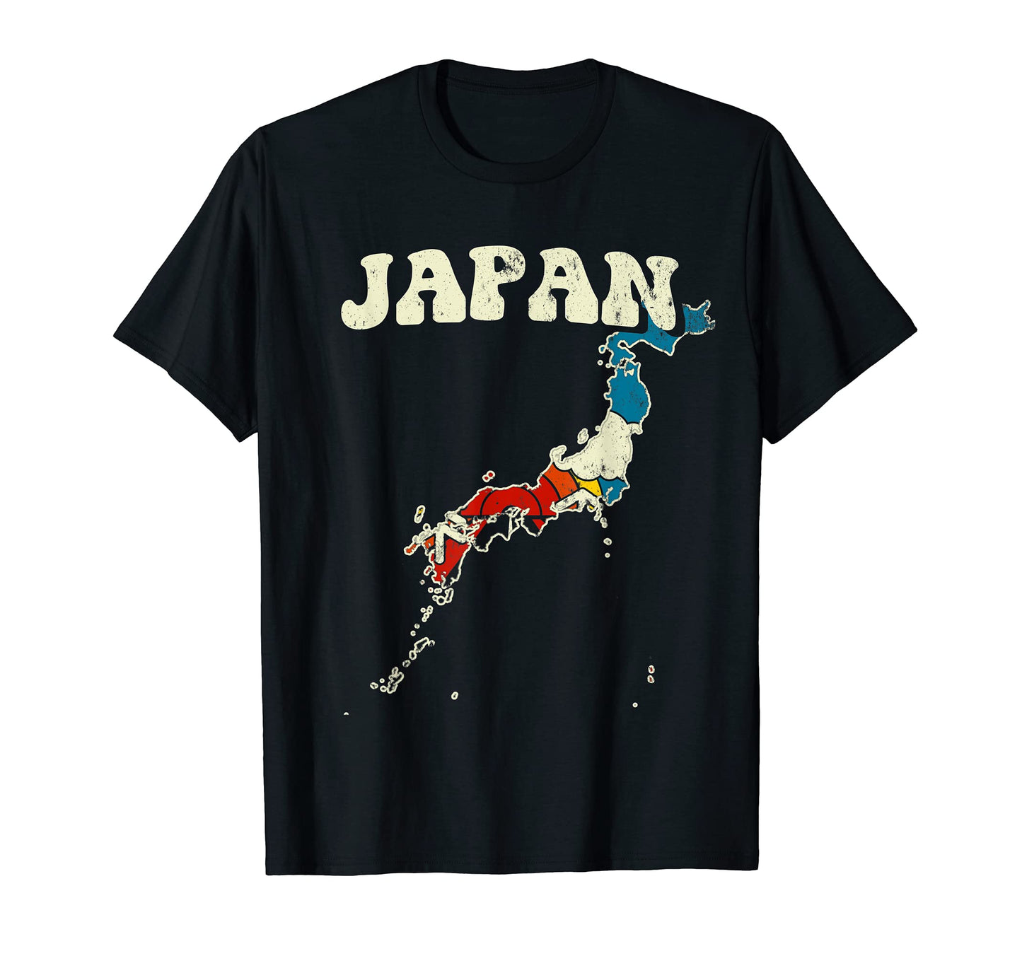 Japan Japanese Country Rainbow 70S Map T-Shirt - Graphic Print for Adults - T-Shirt, Sweatshirt, Hoodie