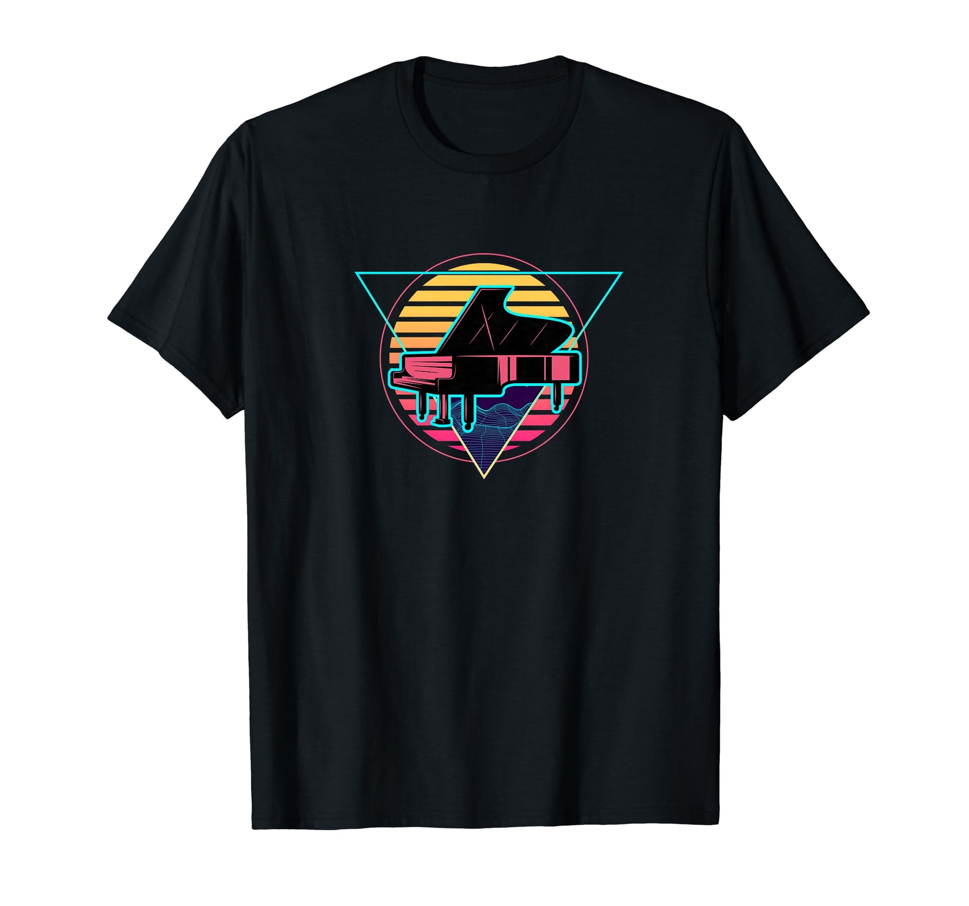 Futuristic Piano Player Vaporwave T-Shirt - Novelty Apparel for Adults - T-Shirt, Sweatshirt, Hoodie