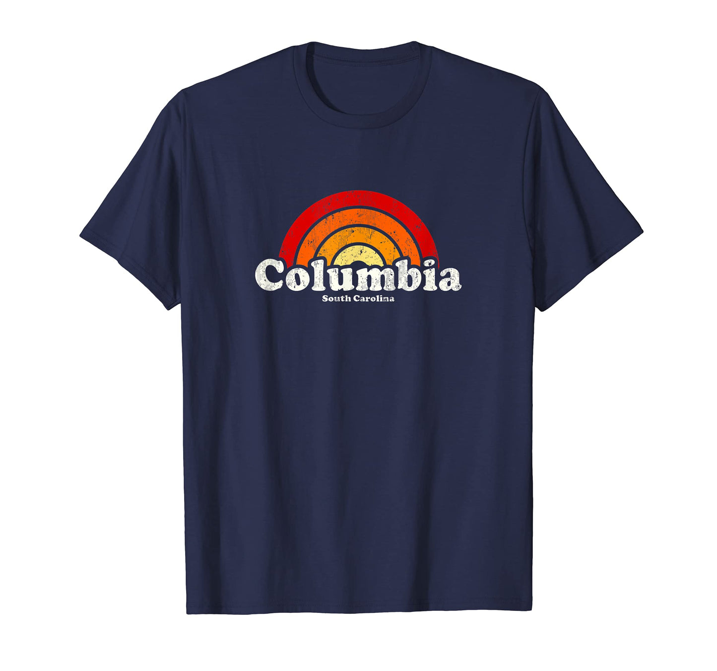 Columbia South Carolina Sc 70S Rainbow T-Shirt - Unique Graphic Men Women - T-Shirt, Sweatshirt, Hoodie