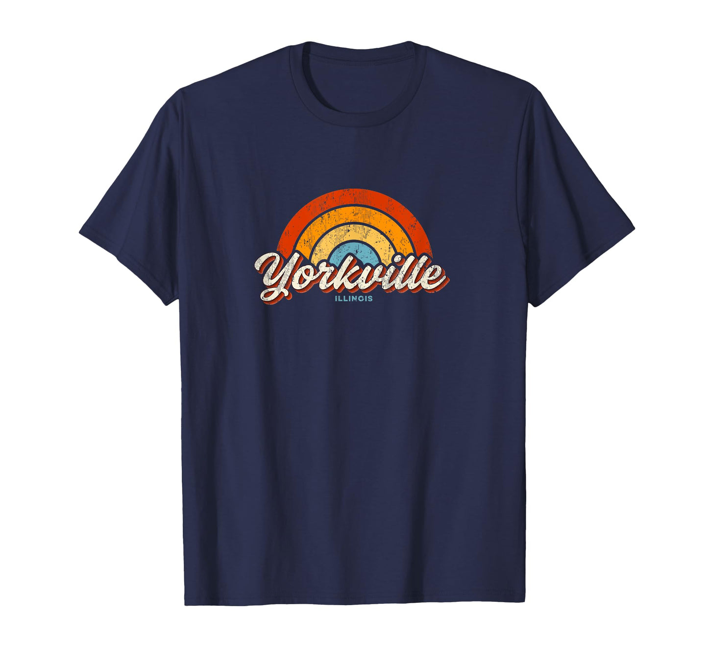 Yorkville Illinois Il Rainbow 70S T-Shirt - Novelty Apparel Men Women - T-Shirt, Sweatshirt, Hoodie