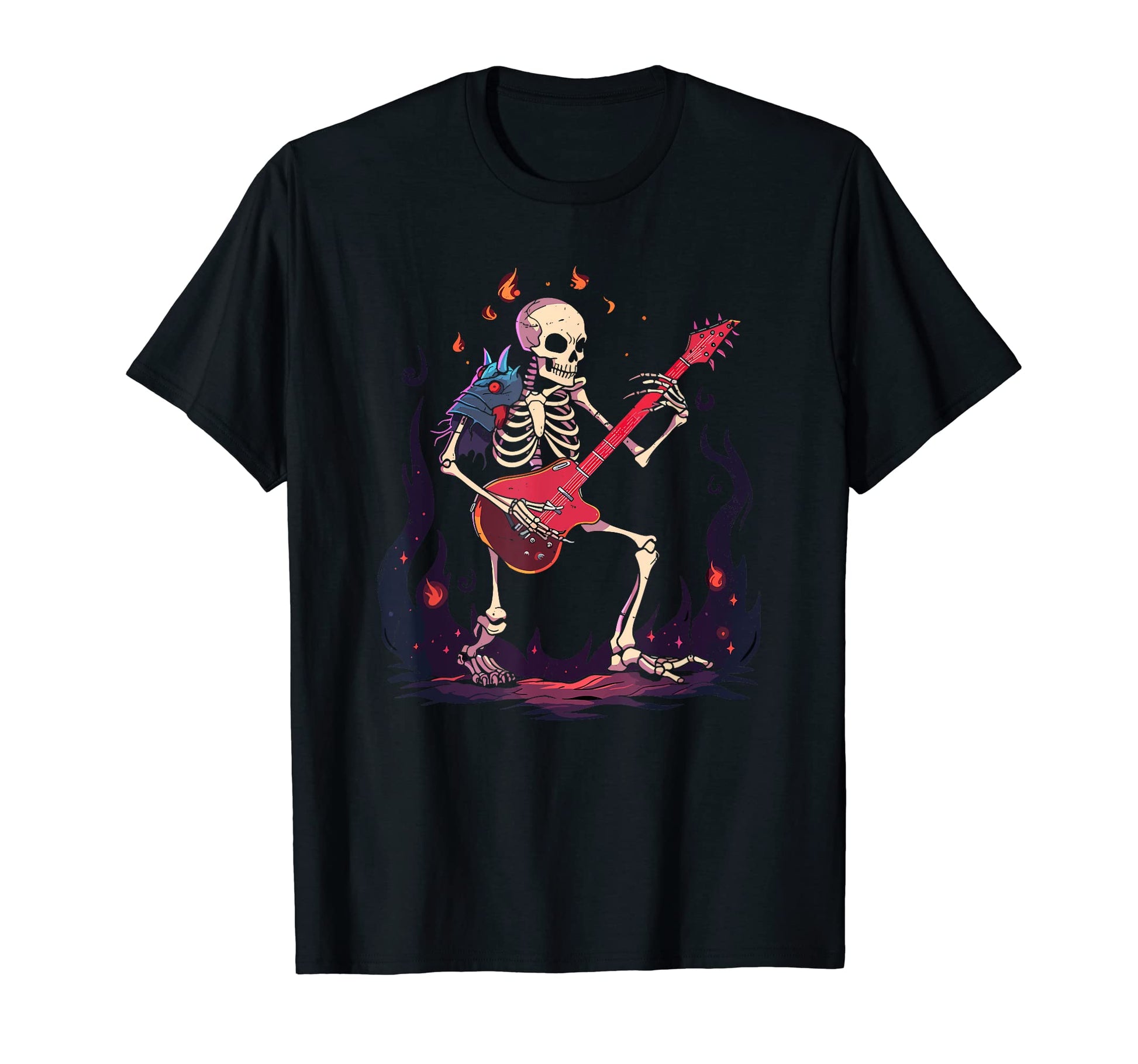 Skeleton Rock Roll Guitar Music Band T-Shirt - Trendy Graphic Unisex - T-Shirt, Sweatshirt, Hoodie