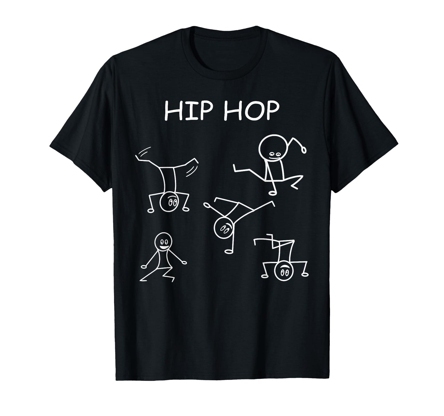 Hip Hop Silhouette Stick Figure Stick T-Shirt - Custom Art Print Men Women - T-Shirt, Sweatshirt, Hoodie