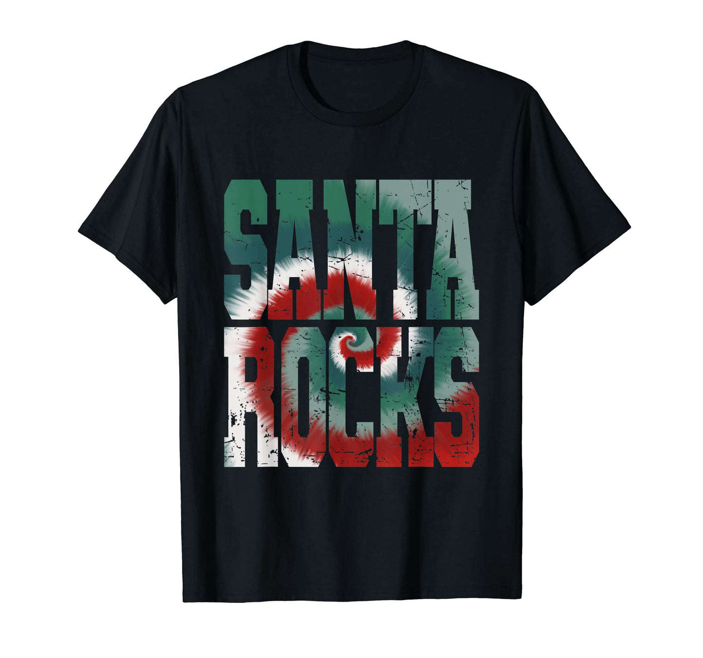 Santa Rocks Tie Dye T-Shirt - Minimalist Print Unisex - T-Shirt, Sweatshirt, Hoodie