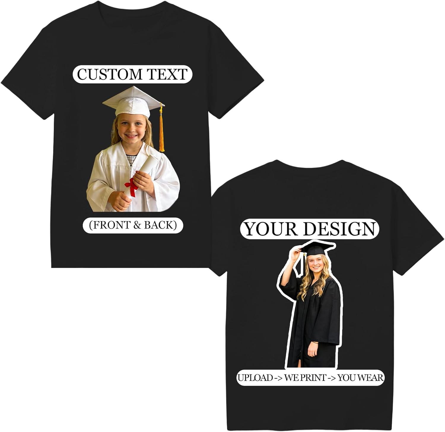 Custom Make Your Own Logo/Text/Image Front Back, - Adult & Kids T-Shirts, Sweatshirts & Hoodies apparel design preview 1