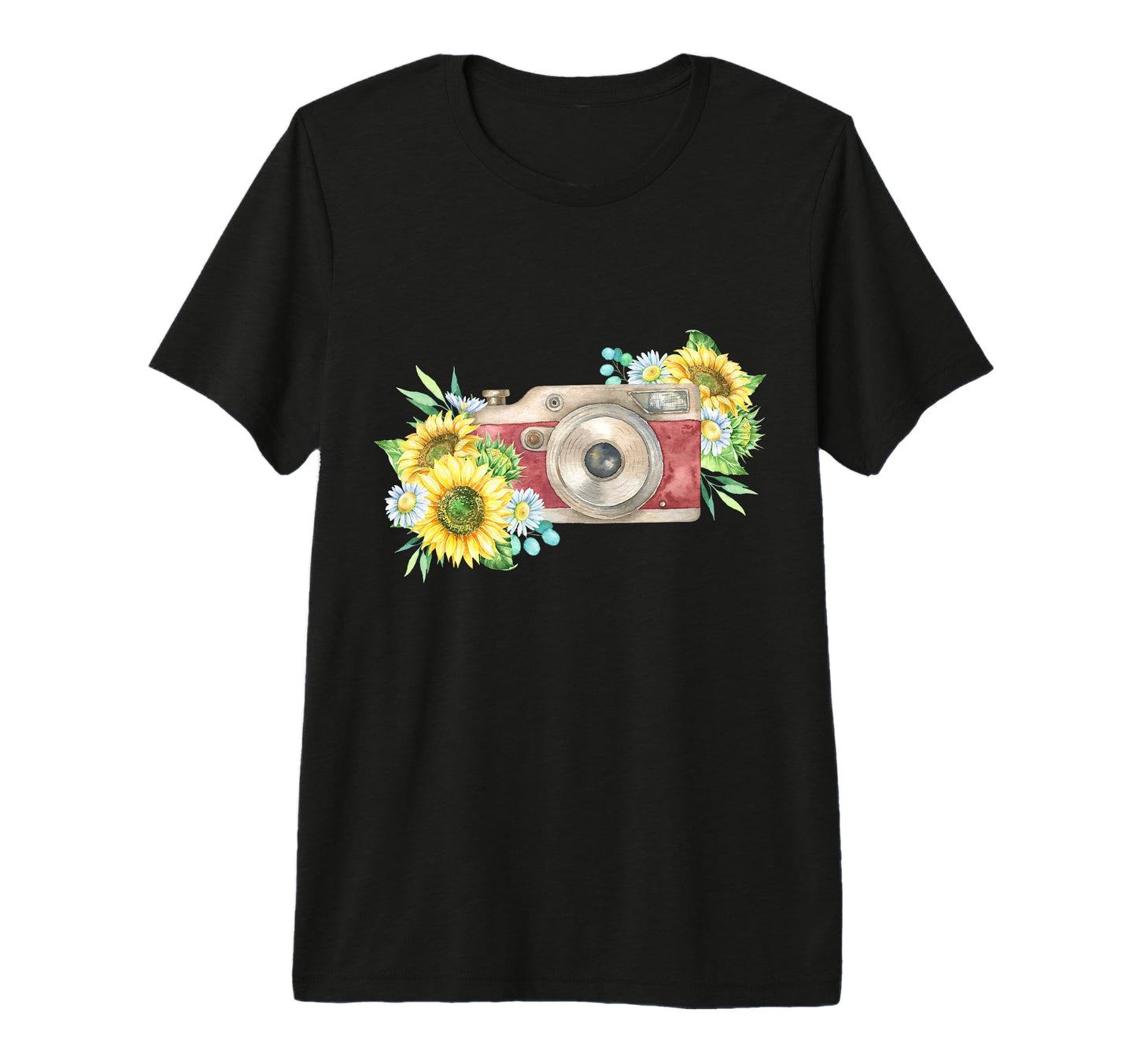 Floral Camera Daisy Tri Blend T-Shirt - Fun Novelty Design Unisex - T-Shirt, Sweatshirt, Hoodie