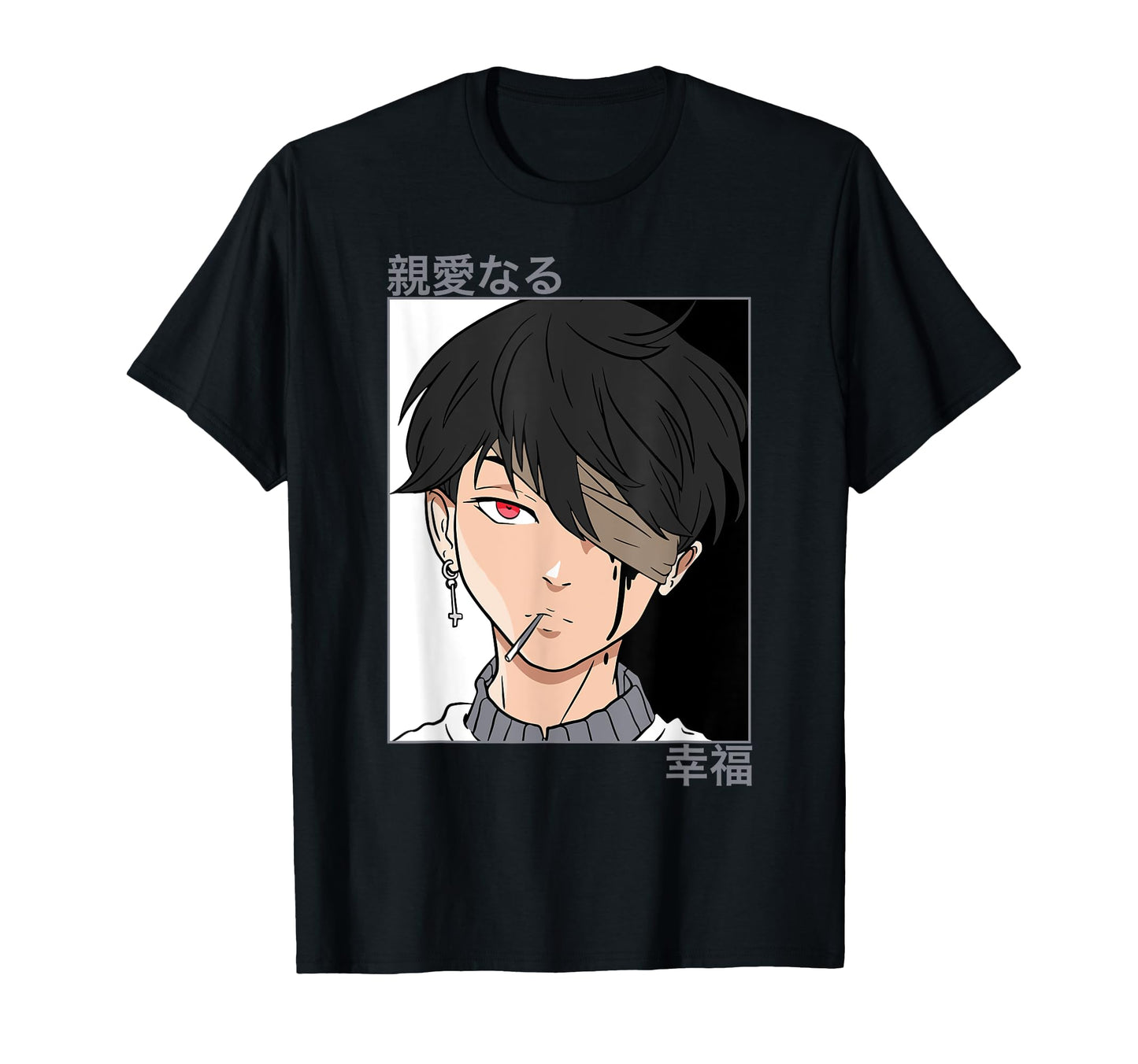 90S Anime Aesthetic Anime Japanese T-Shirt - Custom Art Print for Adults - T-Shirt, Sweatshirt, Hoodie