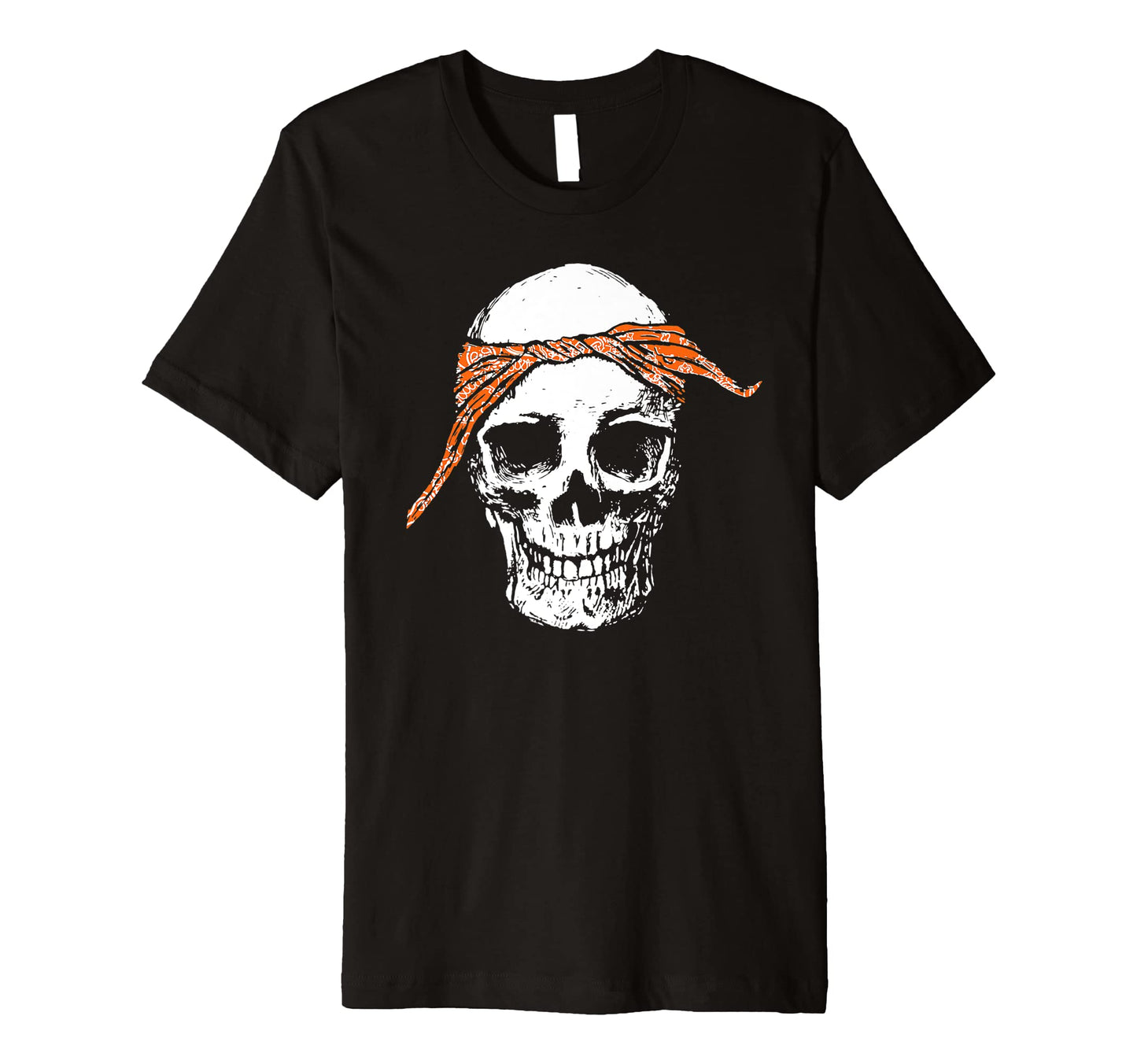 Hiphop Skull Orange Do Rag Bandana T-Shirt - Streetwear Style Men Women - T-Shirt, Sweatshirt, Hoodie