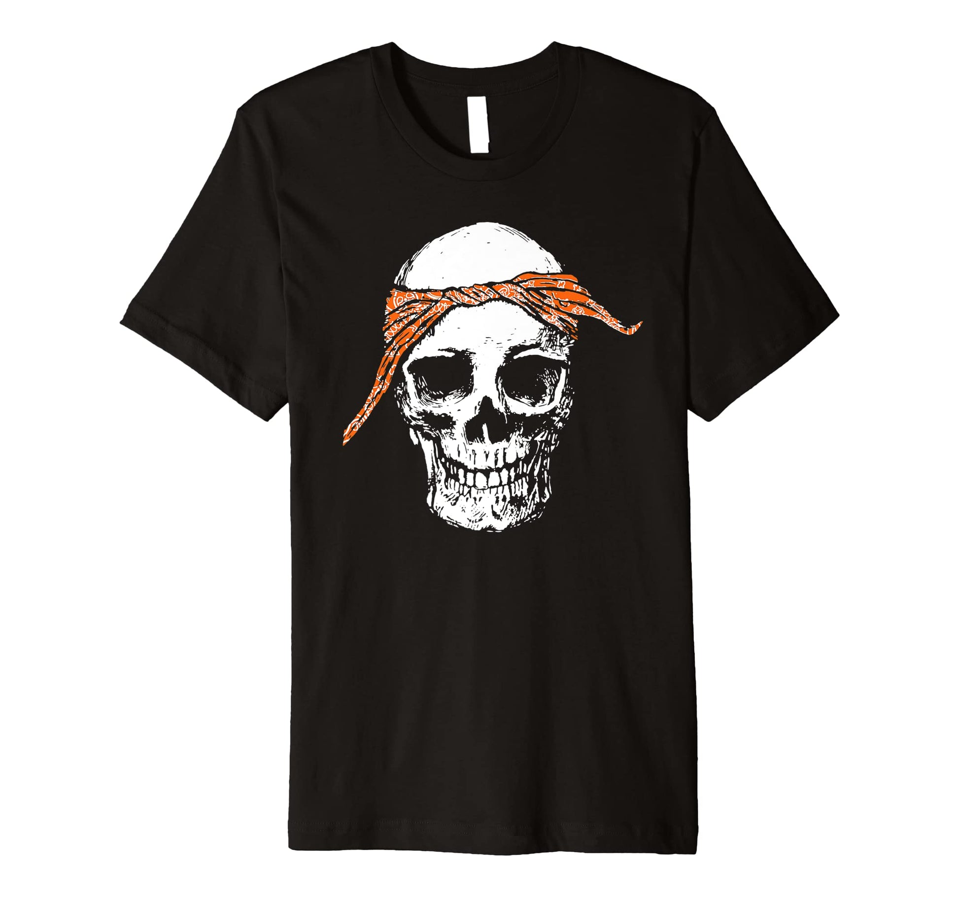 Hiphop Skull Orange Do Rag Bandana T-Shirt - Streetwear Style Men Women - T-Shirt, Sweatshirt, Hoodie