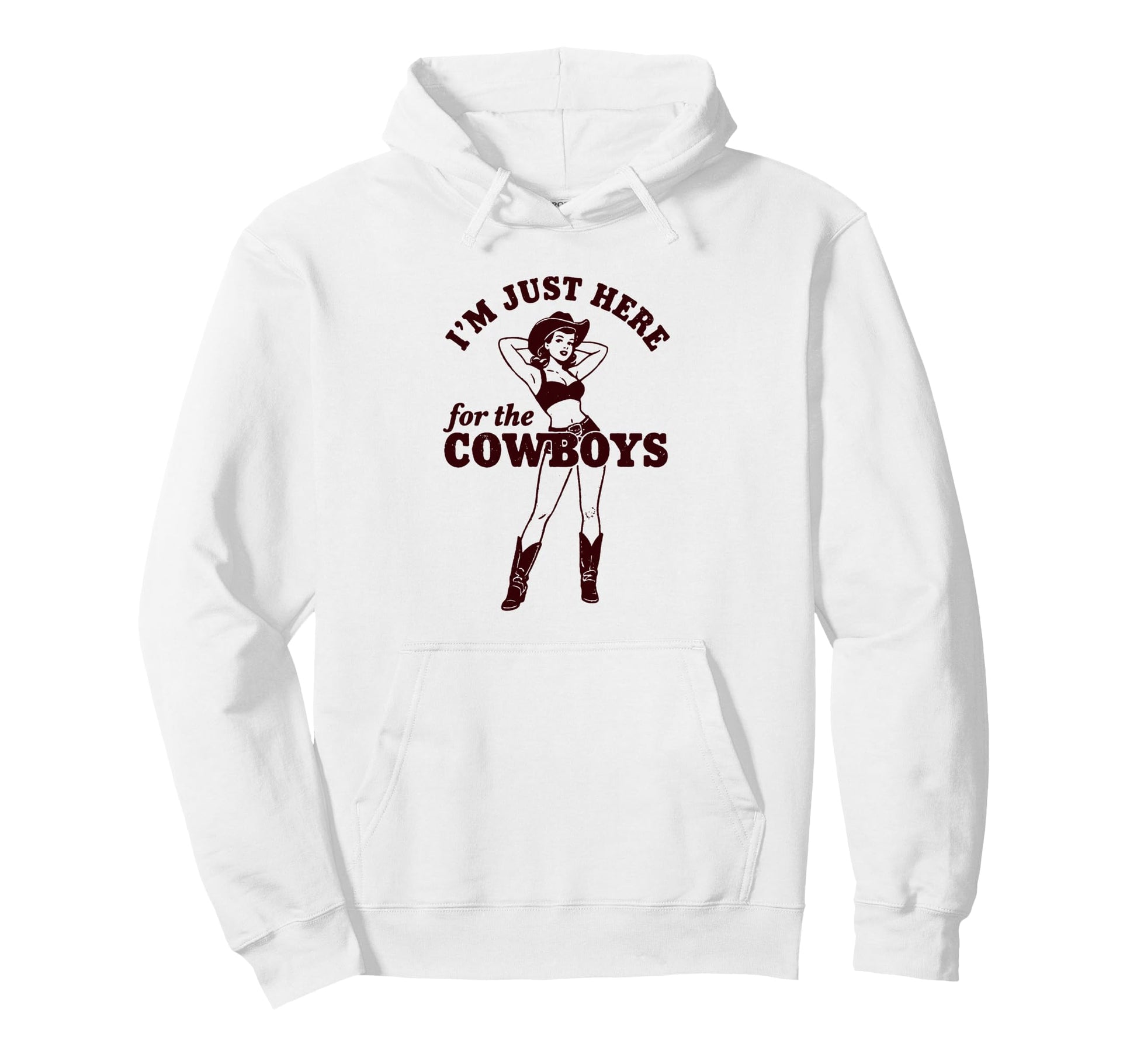 Cowgirl Just Here Cowboys Western Hoodie - Aesthetic Graphic for Adults - T-Shirt, Sweatshirt, Hoodie