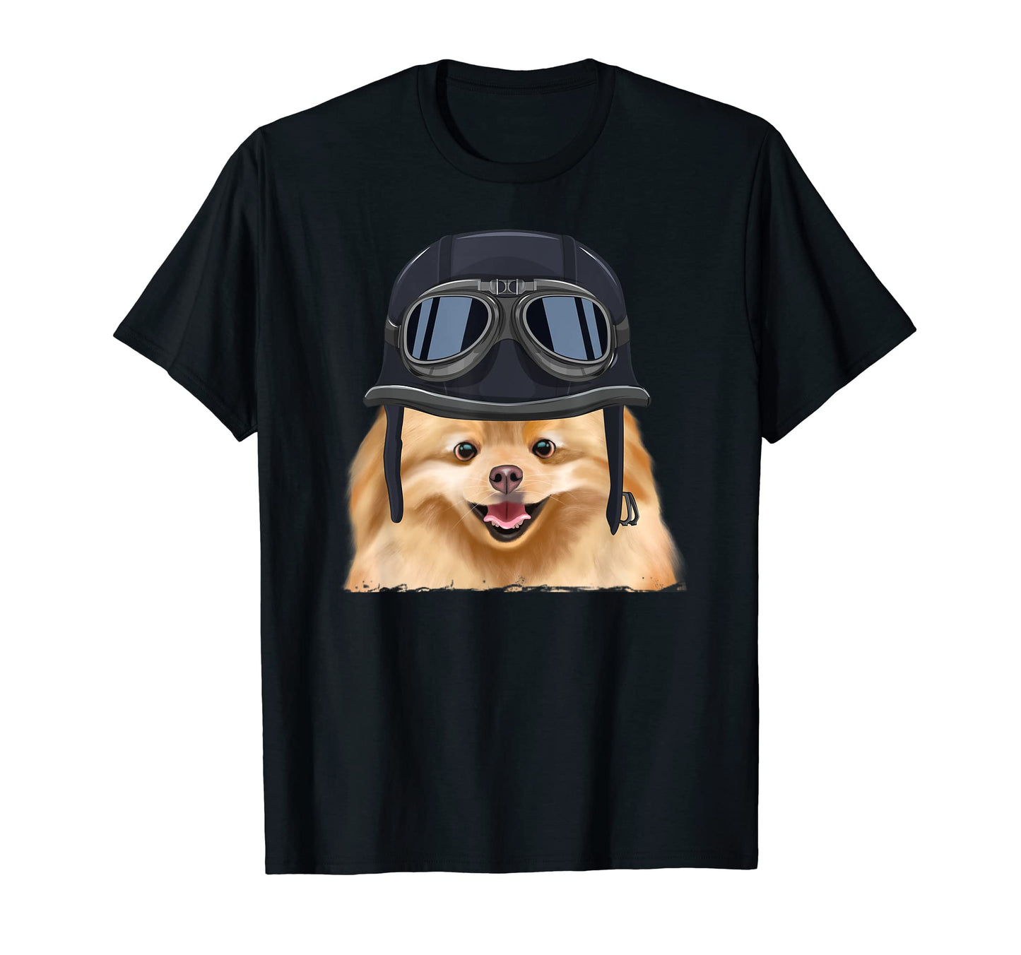 Funny Motorcycle Helmet Pomeranian T-Shirt - Casual Everyday Wear Men Women - T-Shirt, Sweatshirt, Hoodie