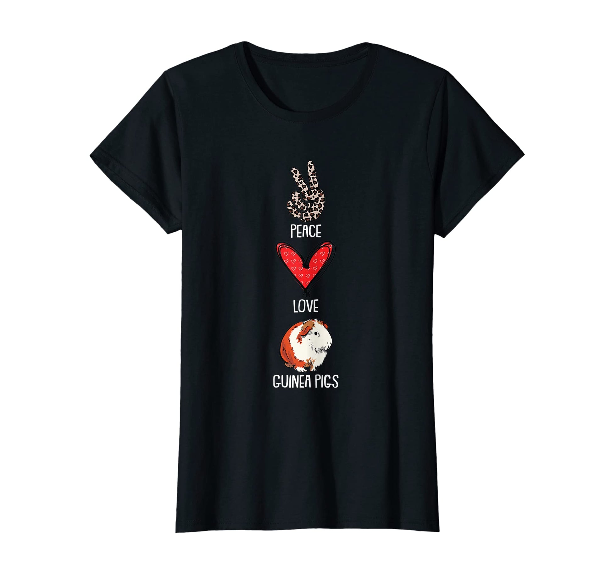 Furry Potato Peace Love Guinea Pigs T-Shirt - Unique Graphic Unisex - T-Shirt, Sweatshirt, Hoodie
