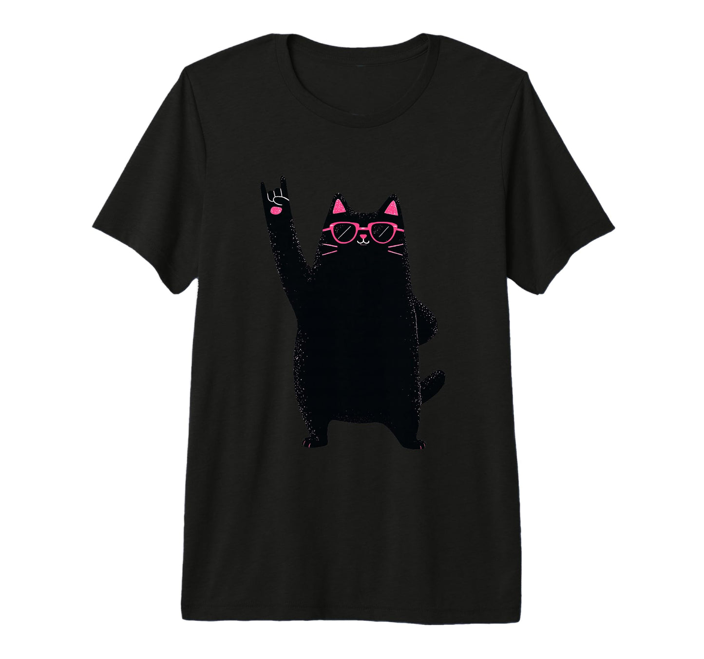 Cat Black Cat Rock And Roll Funny T-Shirt - Trendy Graphic Men Women - T-Shirt, Sweatshirt, Hoodie