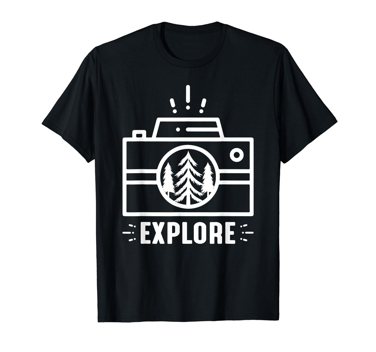 Explore Camera Lense Photography T-Shirt - Graphic Print for Adults - T-Shirt, Sweatshirt, Hoodie