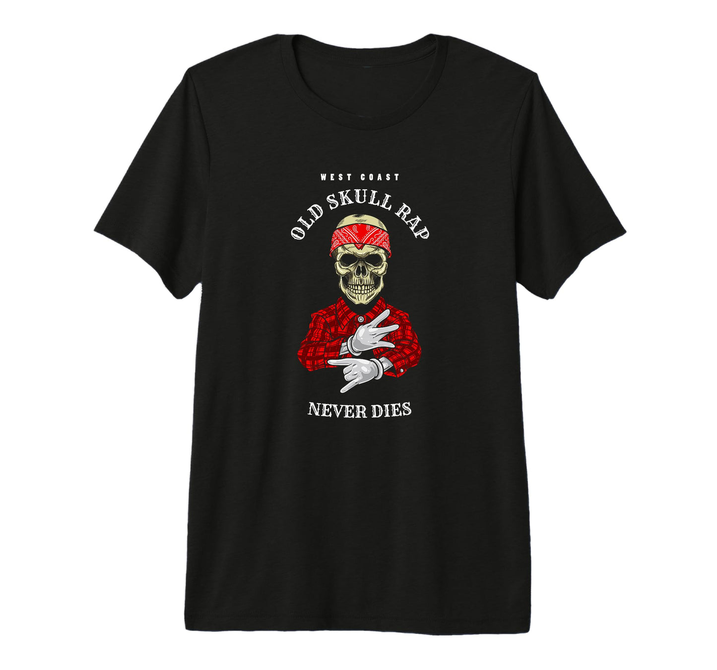 West Coast Rap Skull Hip Hop Gift Old T-Shirt - Trendy Graphic for Adults - T-Shirt, Sweatshirt, Hoodie