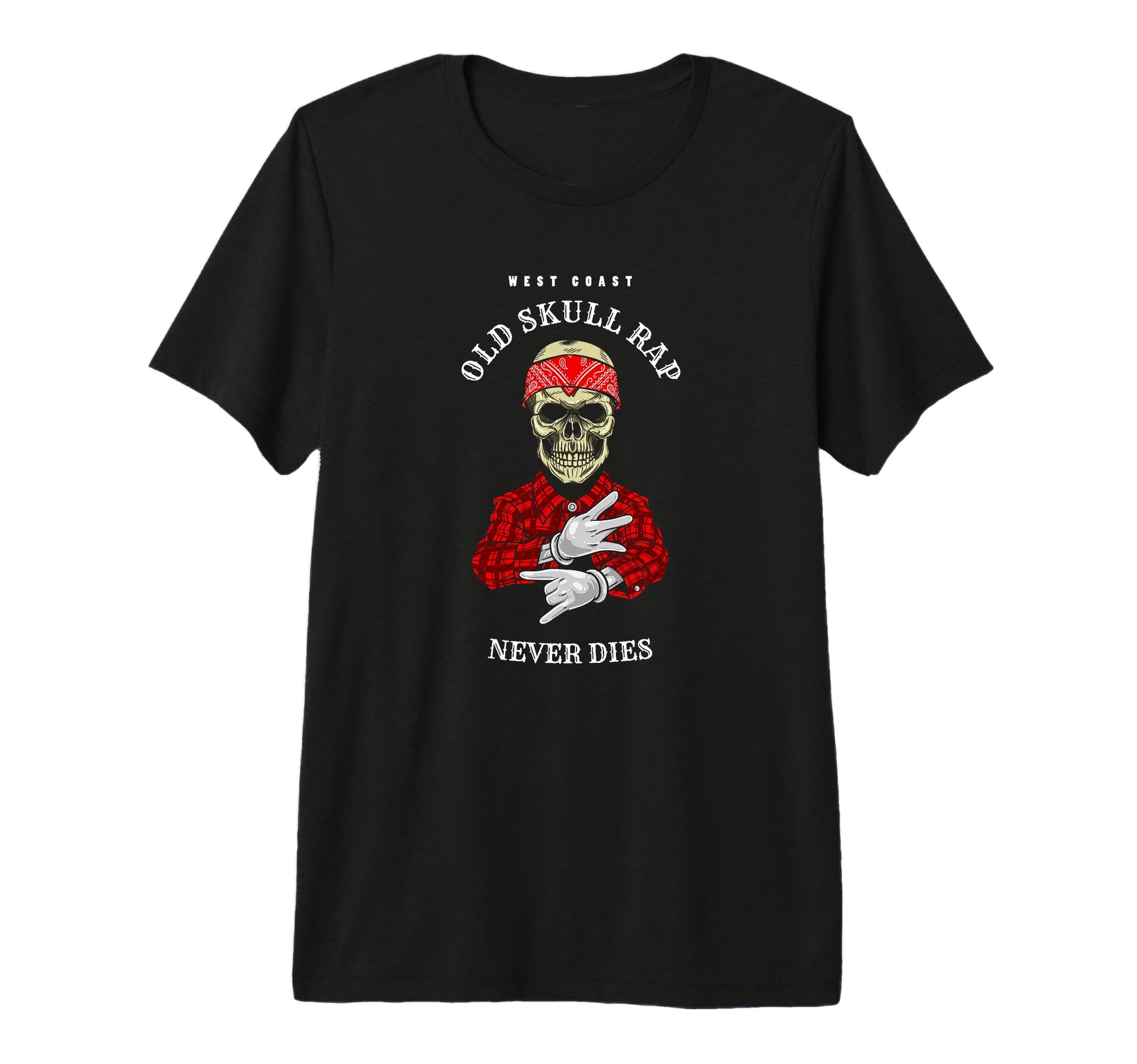 West Coast Rap Skull Hip Hop Gift Old T-Shirt - Trendy Graphic for Adults - T-Shirt, Sweatshirt, Hoodie