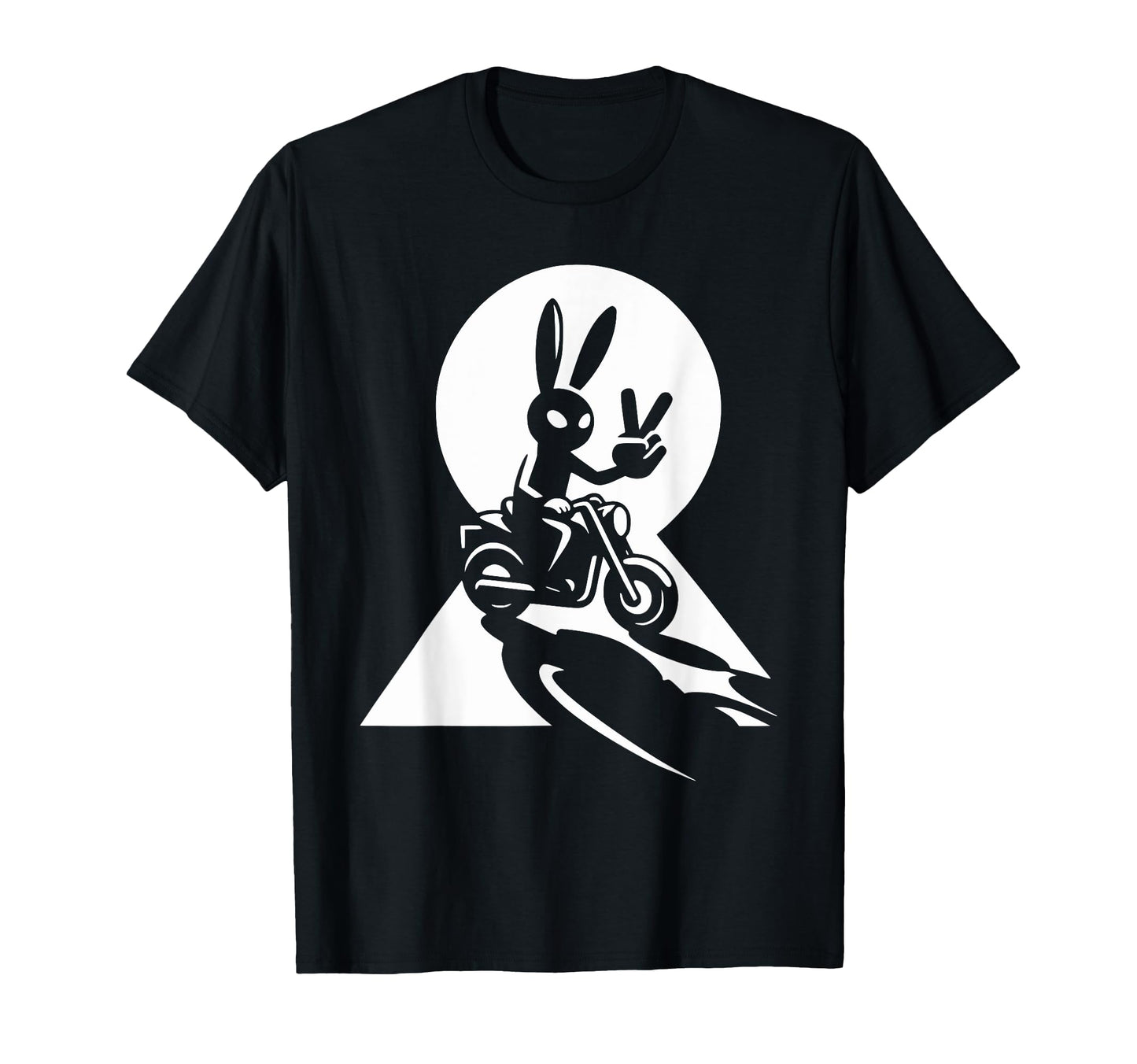 Hi Biker Shadow Rabbit Hand Motorcycle T-Shirt - Novelty Apparel Unisex - T-Shirt, Sweatshirt, Hoodie