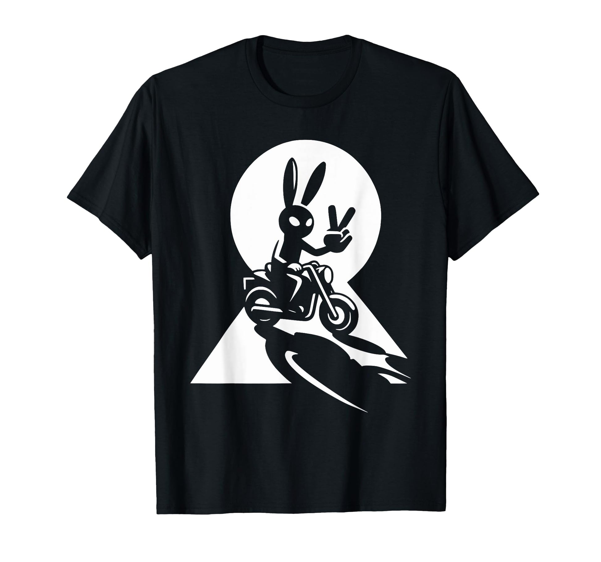 Hi Biker Shadow Rabbit Hand Motorcycle T-Shirt - Novelty Apparel Unisex - T-Shirt, Sweatshirt, Hoodie