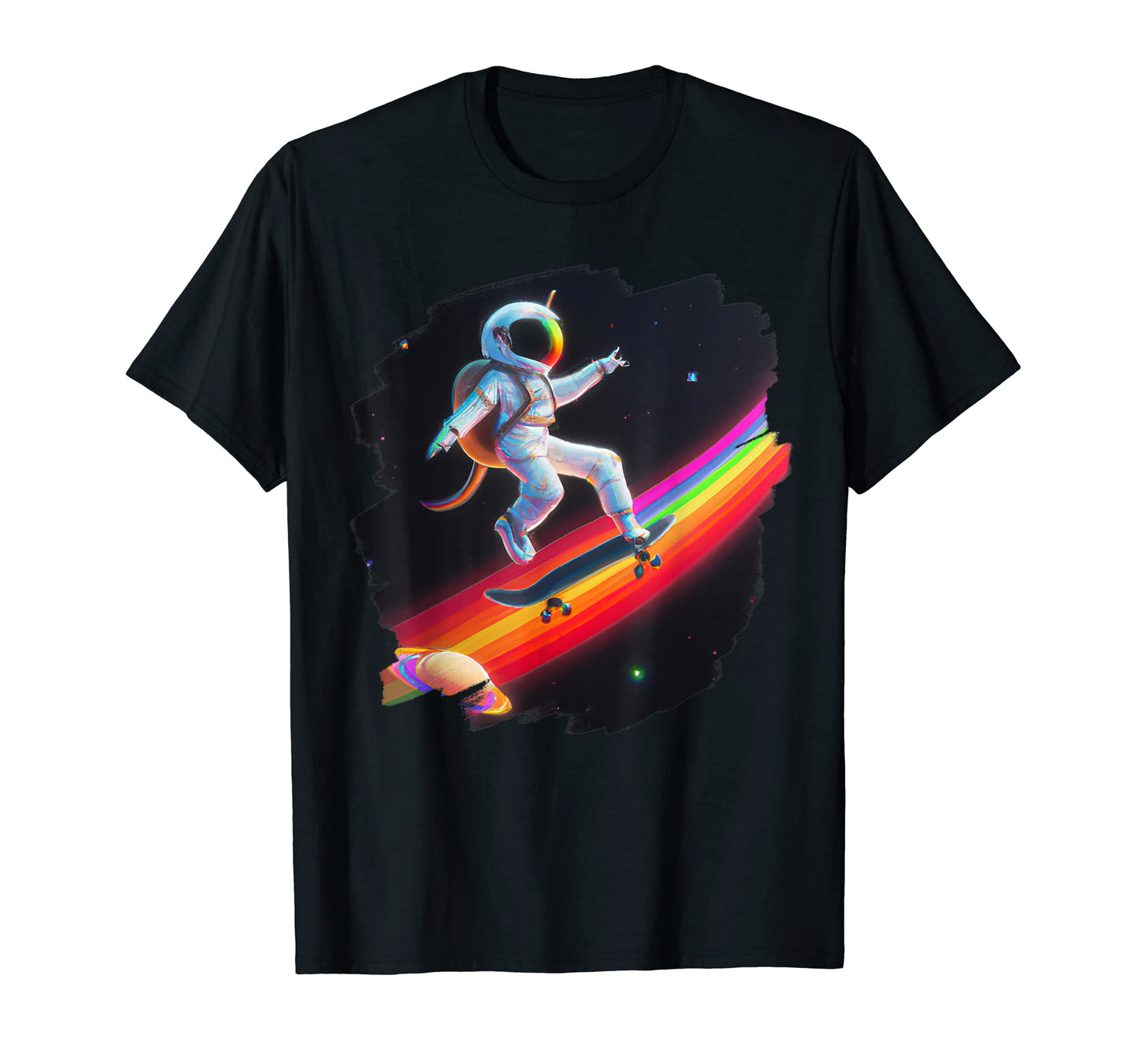 Astronaut Skateboarding Space Rainbow T-Shirt - Streetwear Style Men Women - T-Shirt, Sweatshirt, Hoodie