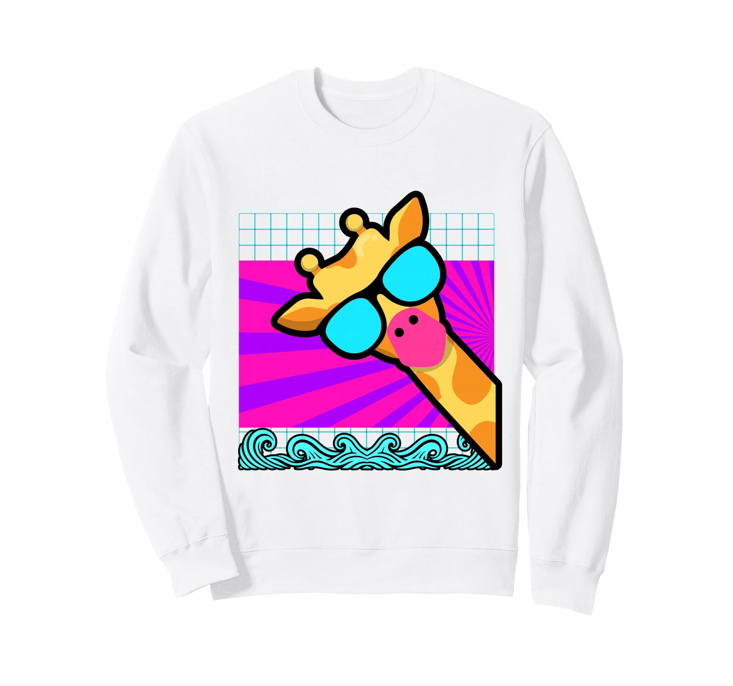 Aesthetic Vaporwave Outfits Giraffe Sweatshirt - Unique Graphic Men Women - T-Shirt, Sweatshirt, Hoodie
