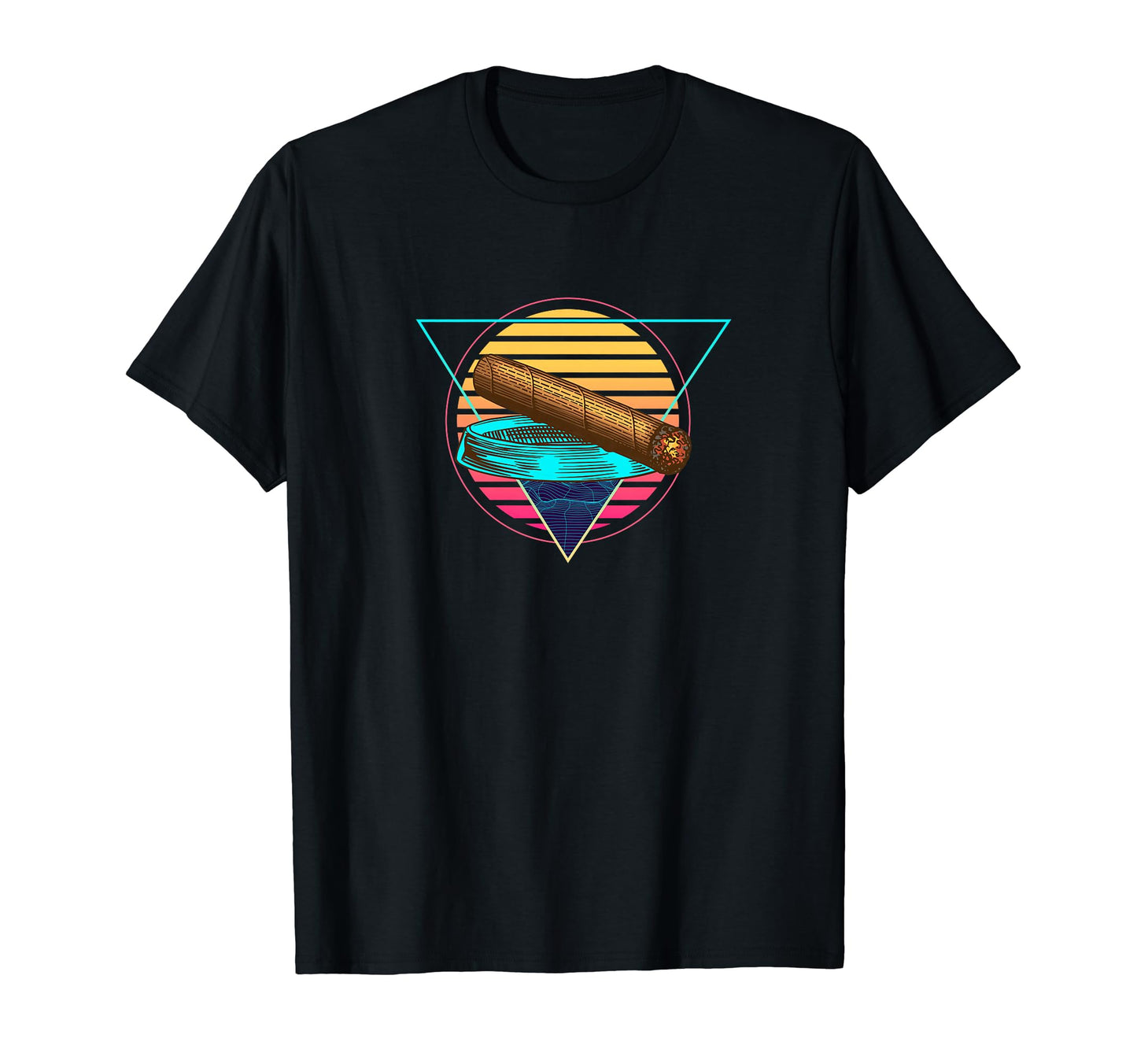 Futuristic Synthwave Vaporwave Cigar T-Shirt - Unique Graphic Men Women - T-Shirt, Sweatshirt, Hoodie