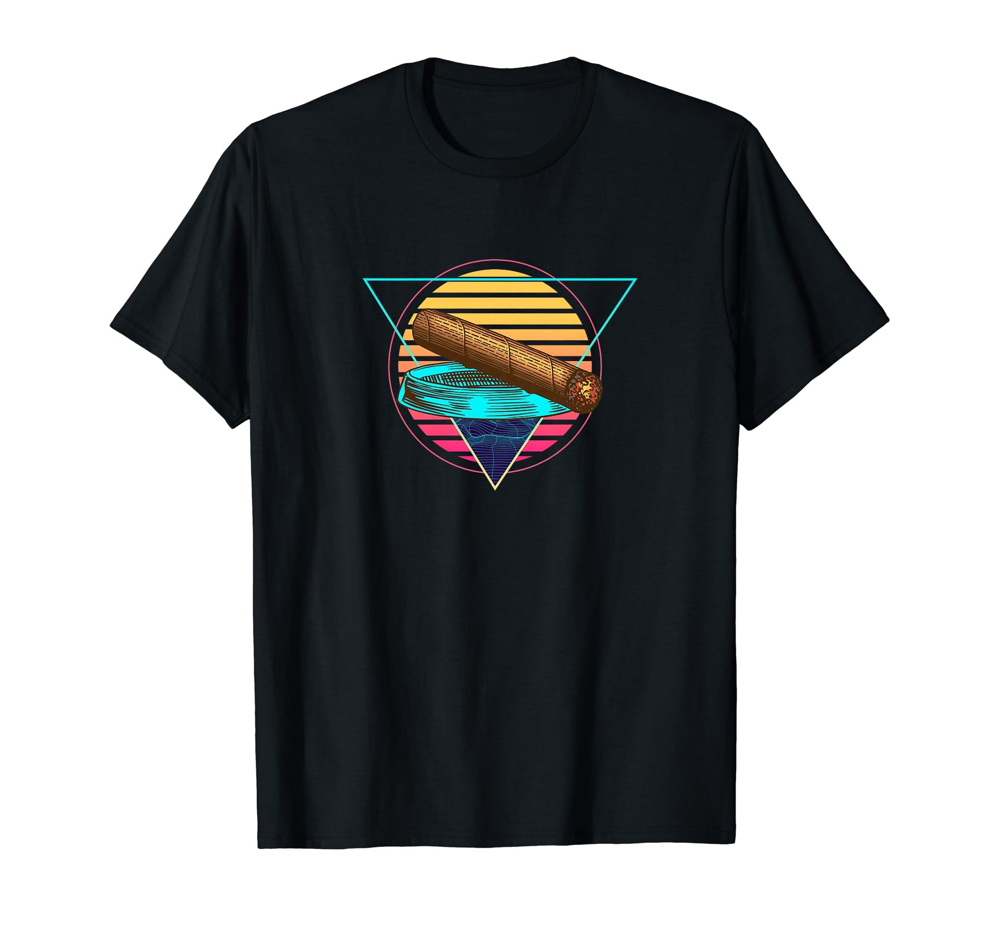 Futuristic Synthwave Vaporwave Cigar T-Shirt - Unique Graphic Men Women - T-Shirt, Sweatshirt, Hoodie