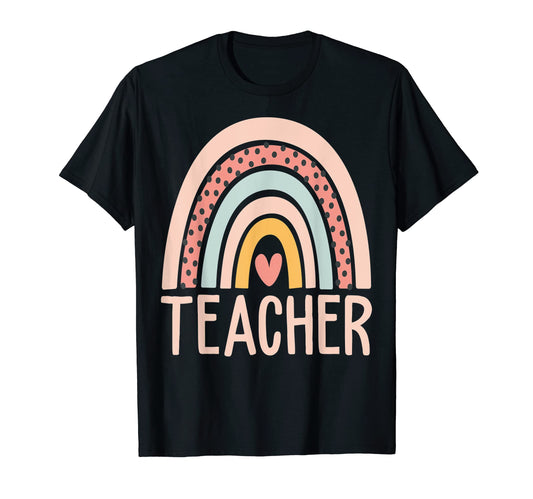 Boho Rainbow Border School T-Shirt - Casual Everyday Wear for Adults - T-Shirt, Sweatshirt, Hoodie