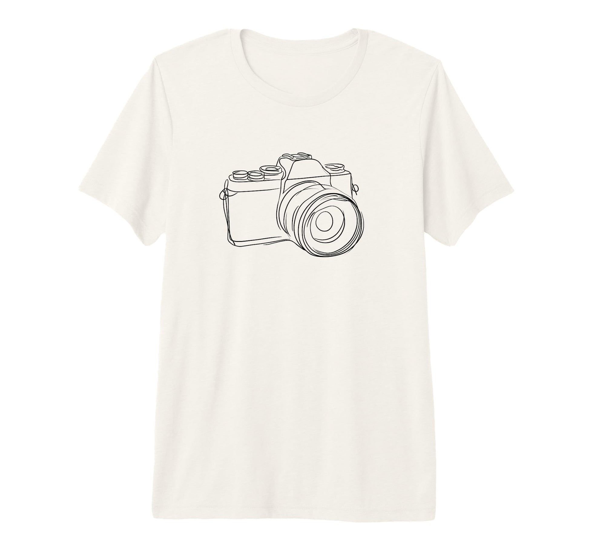 Line Drawn Camera Tri Blend T-Shirt - Aesthetic Graphic for Adults - T-Shirt, Sweatshirt, Hoodie