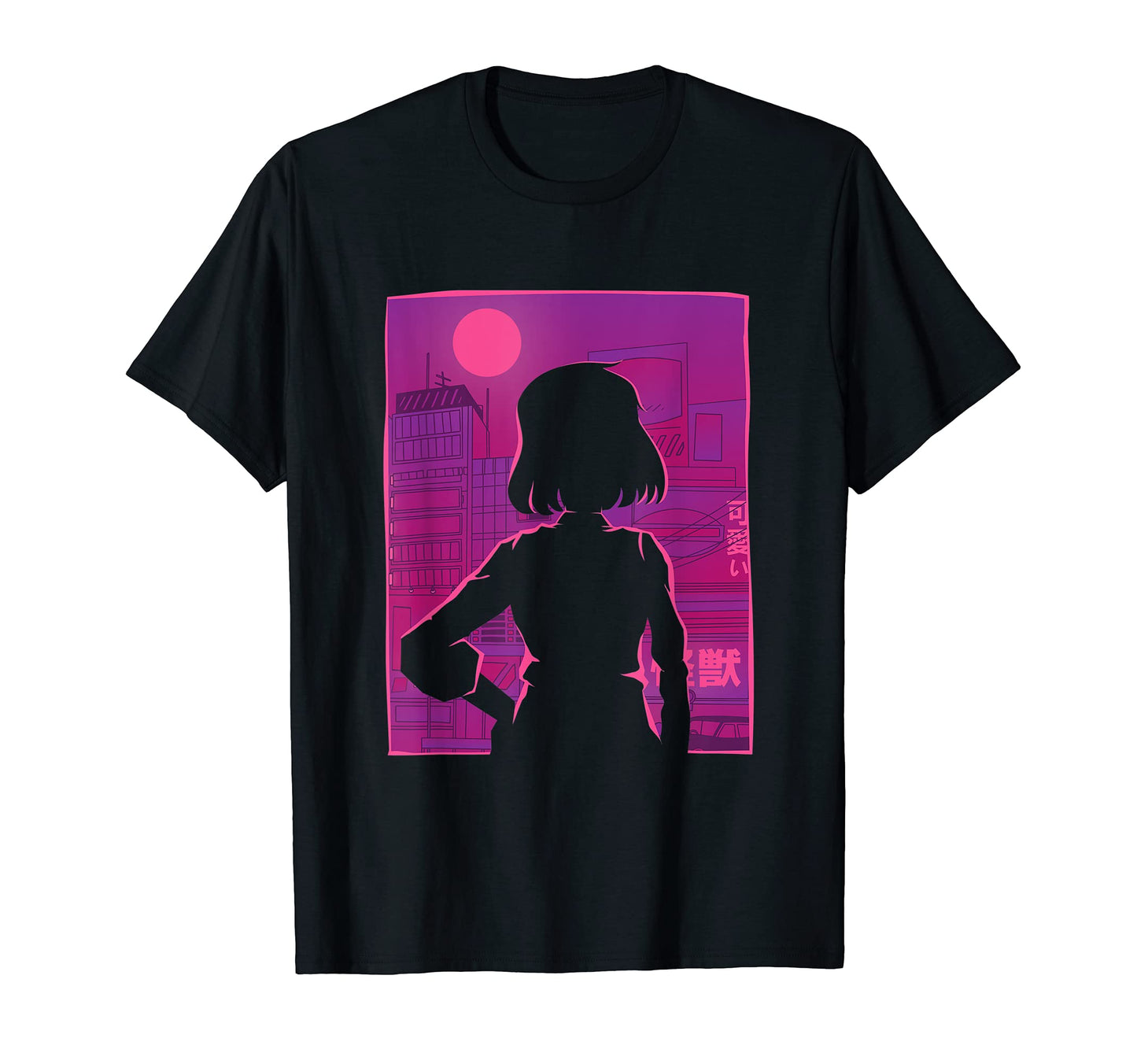 Sad Anime Japanese Vaporwave Aesthetic T-Shirt - Fun Novelty Design Unisex - T-Shirt, Sweatshirt, Hoodie