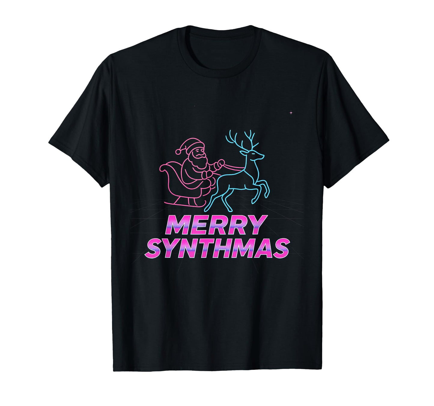 Merry Synthmas Vaporwave T-Shirt - Casual Everyday Wear for Adults - T-Shirt, Sweatshirt, Hoodie