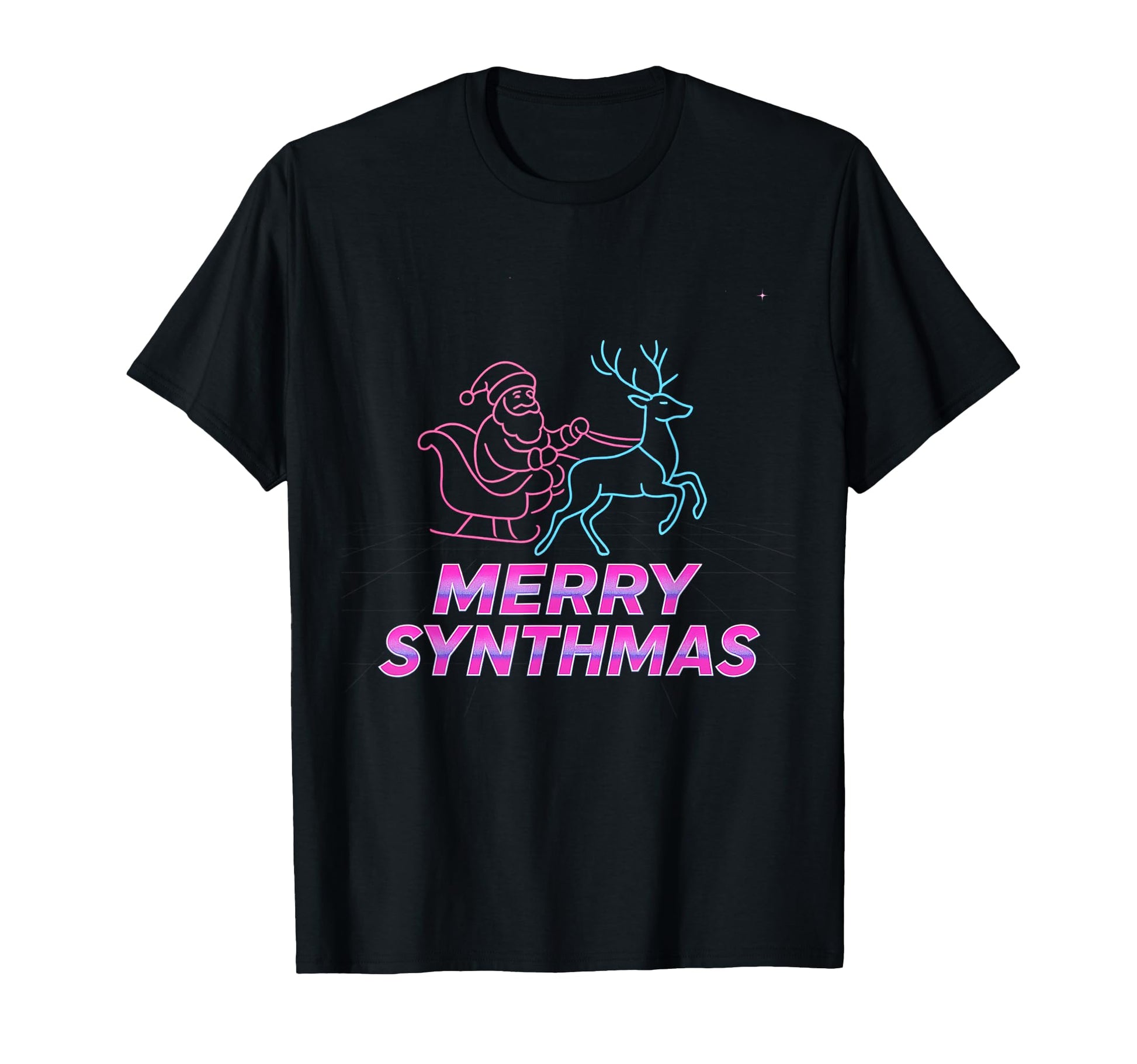 Merry Synthmas Vaporwave T-Shirt - Casual Everyday Wear for Adults - T-Shirt, Sweatshirt, Hoodie